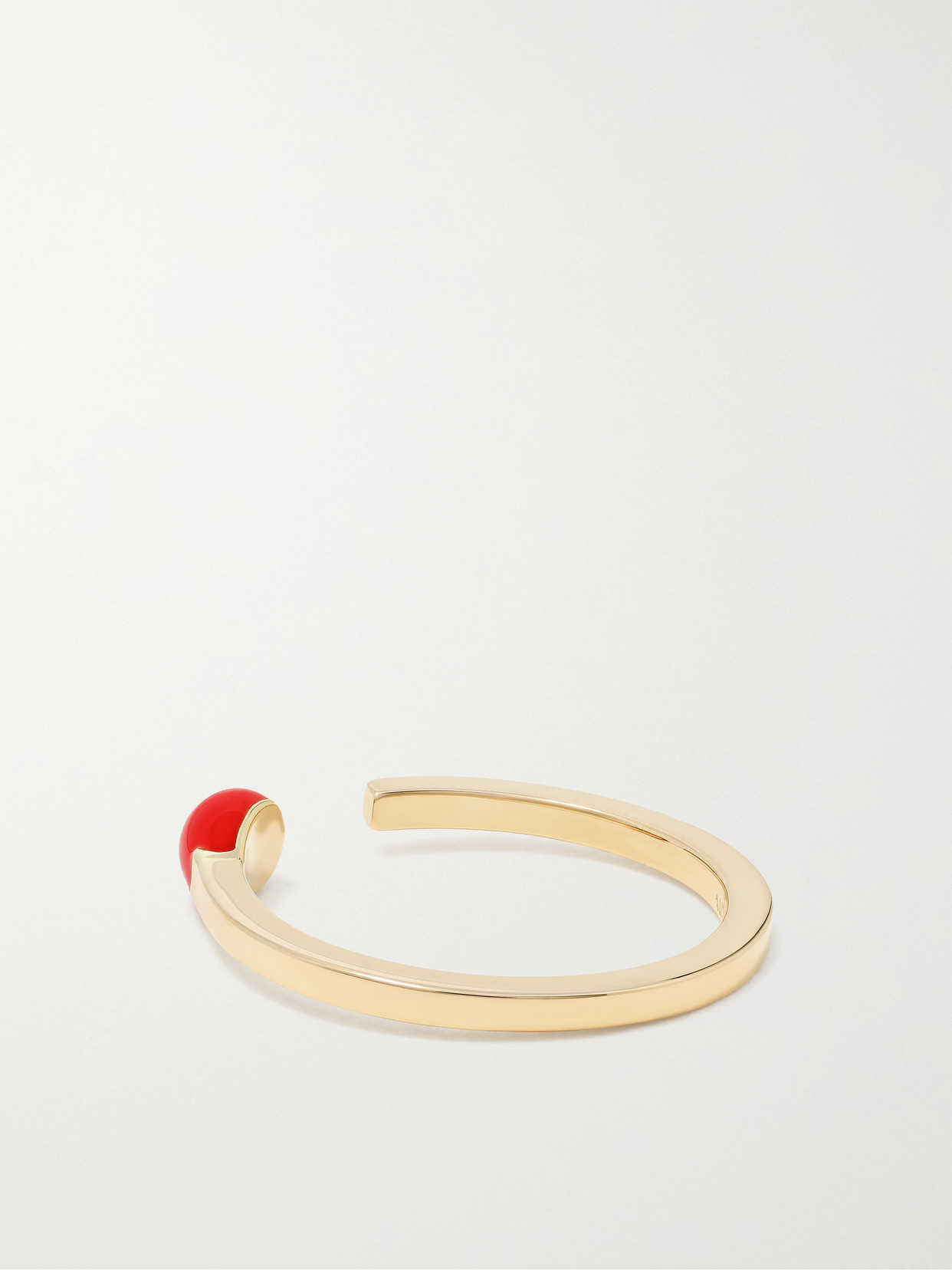 Shop Alison Lou Match Stack 14-karat Gold And Enamel Ring In Red