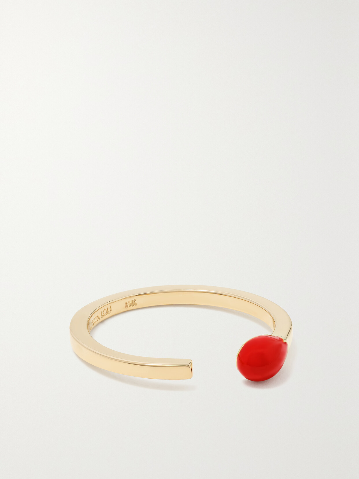 Alison Lou - Match Stack 14-karat Gold And Enamel Ring - Red