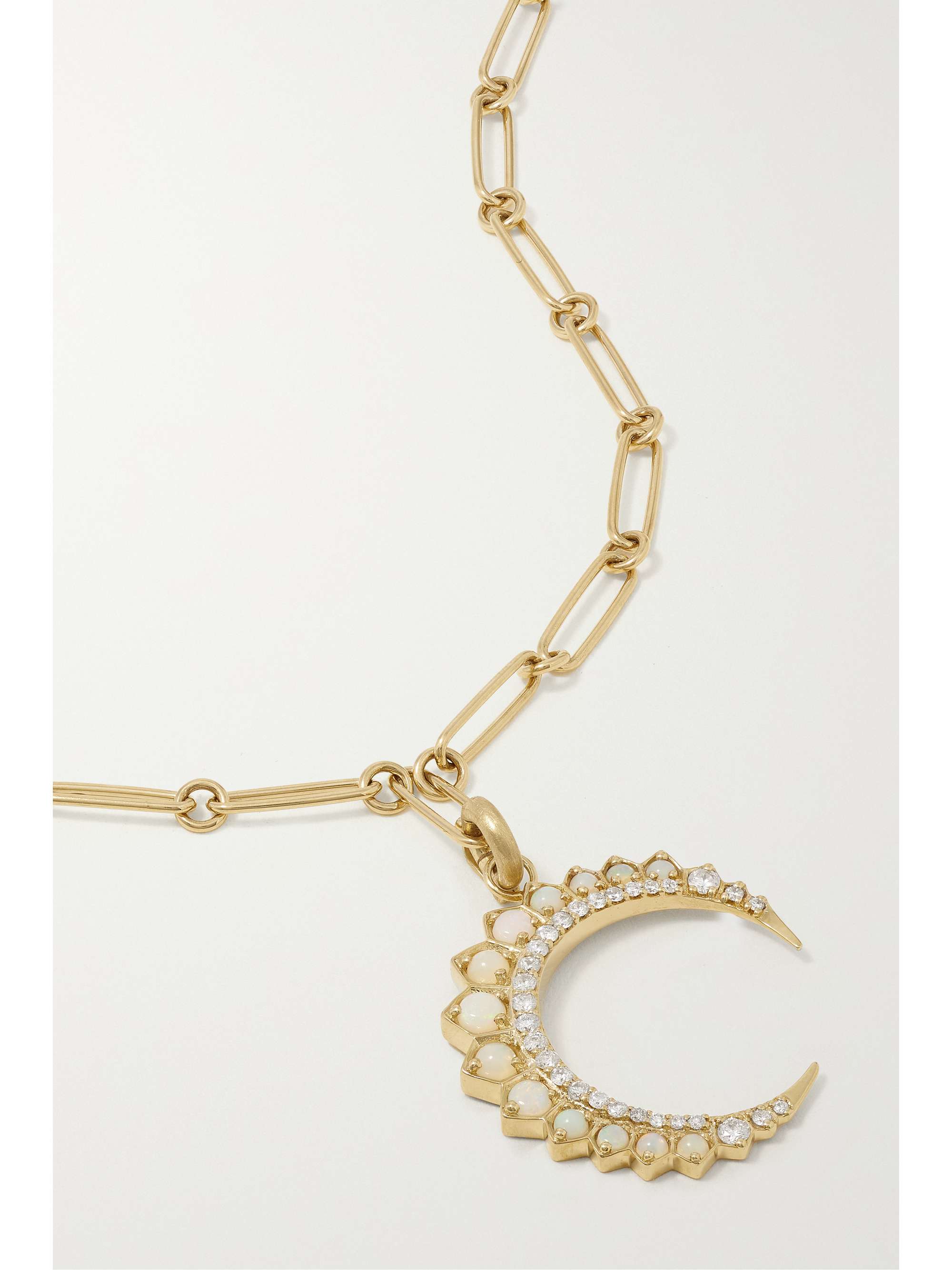 STORROW Grover + Estelle 14-karat gold, diamond and opal necklace