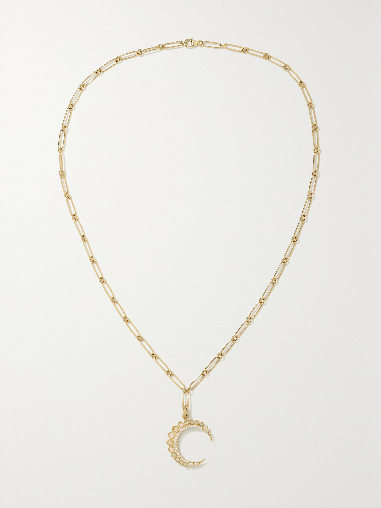 Storrow Grover + Estelle 14-karat Gold, Diamond And Opal Necklace