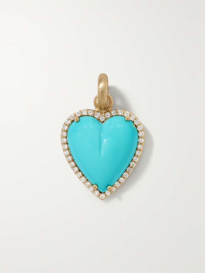 Storrow Alana 14-karat Gold, Turquoise And Diamond Pendant