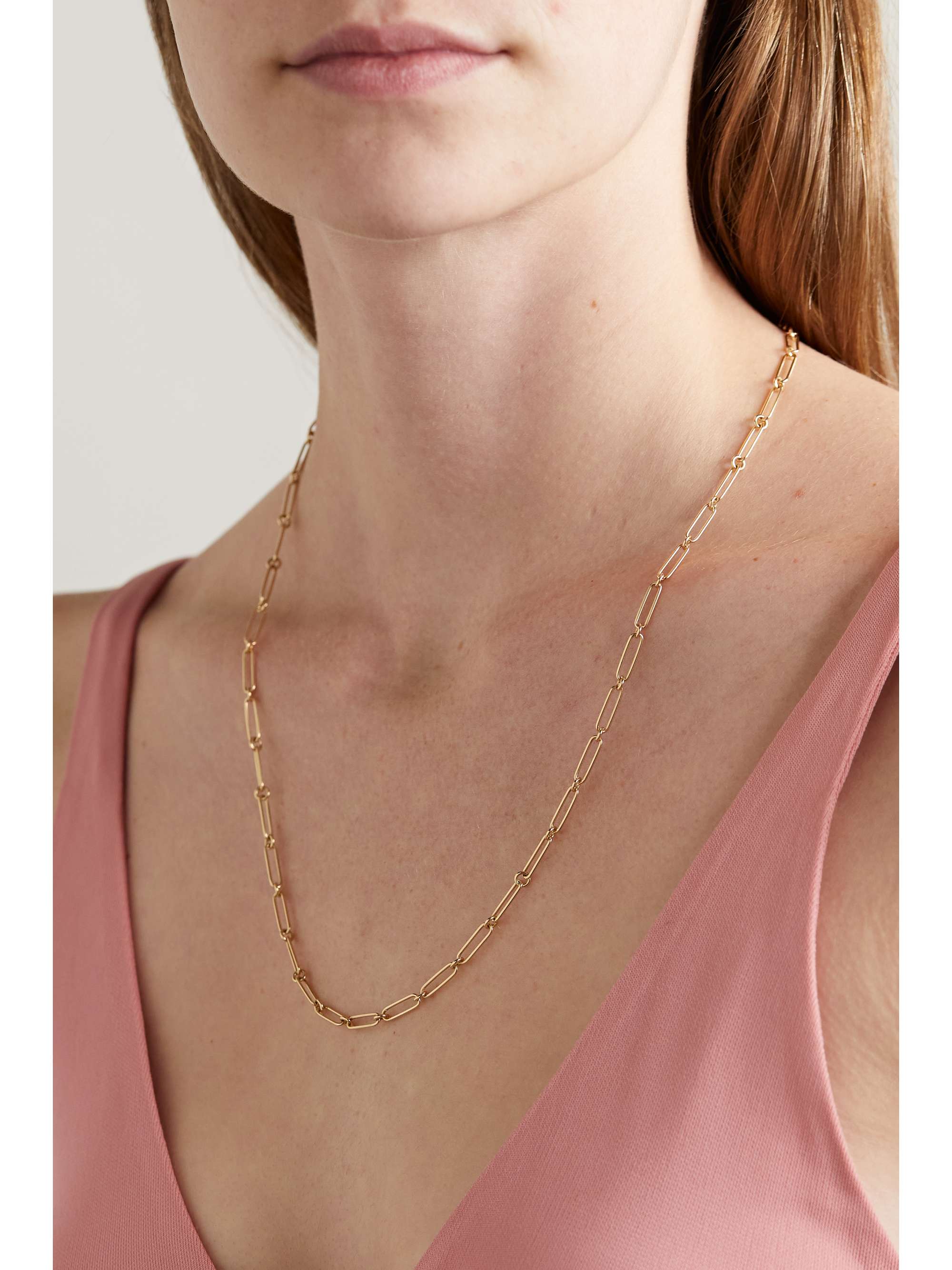 STORROW Grover + Strawberry 14-karat gold, rhodochrosite and emerald necklace
