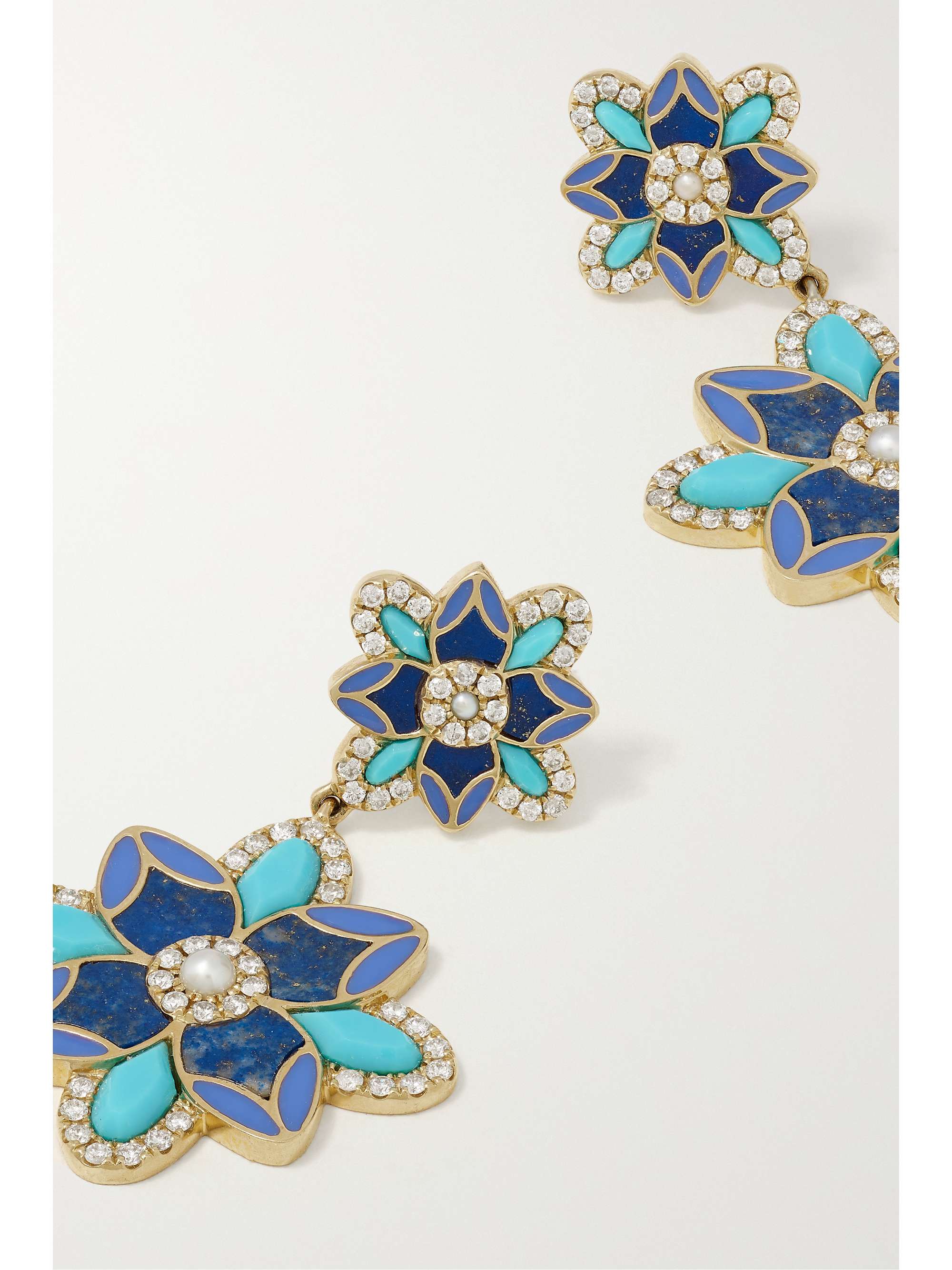 STORROW Violet 14-karat gold multi-stone earrings