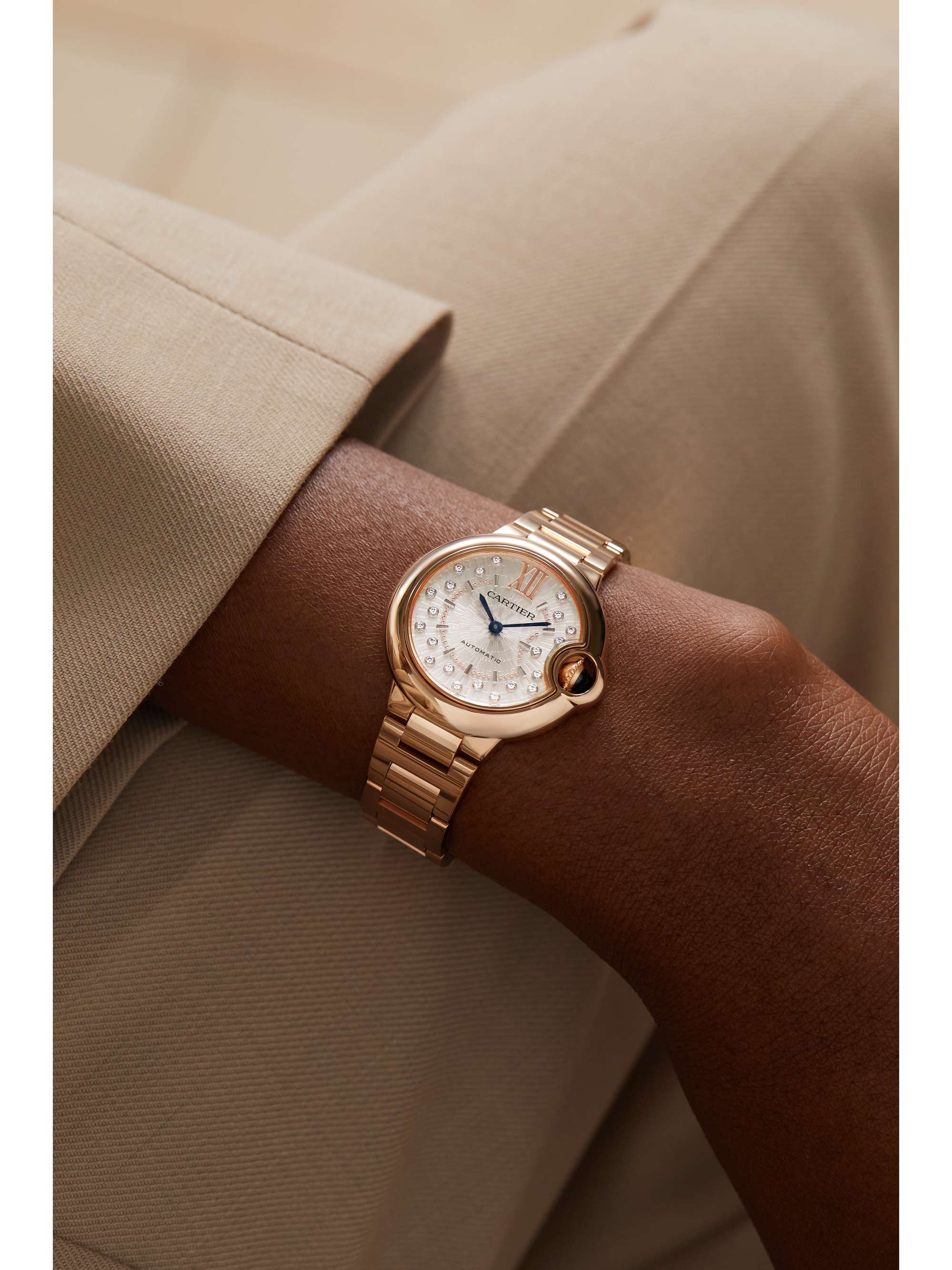 CARTIER Ballon Bleu de Cartier Automatic 33mm 18-karat rose gold and diamond watch