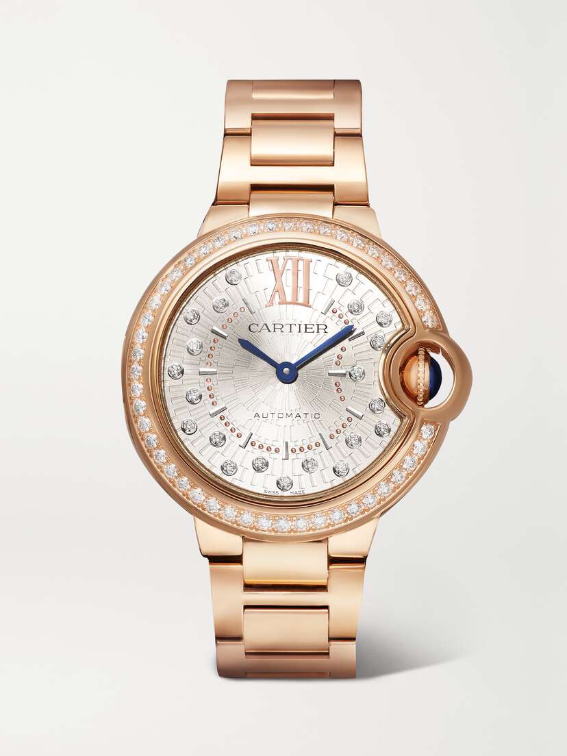 Cartier Ballon Bleu De  Automatic 33mm 18-karat Rose Gold And Diamond Watch