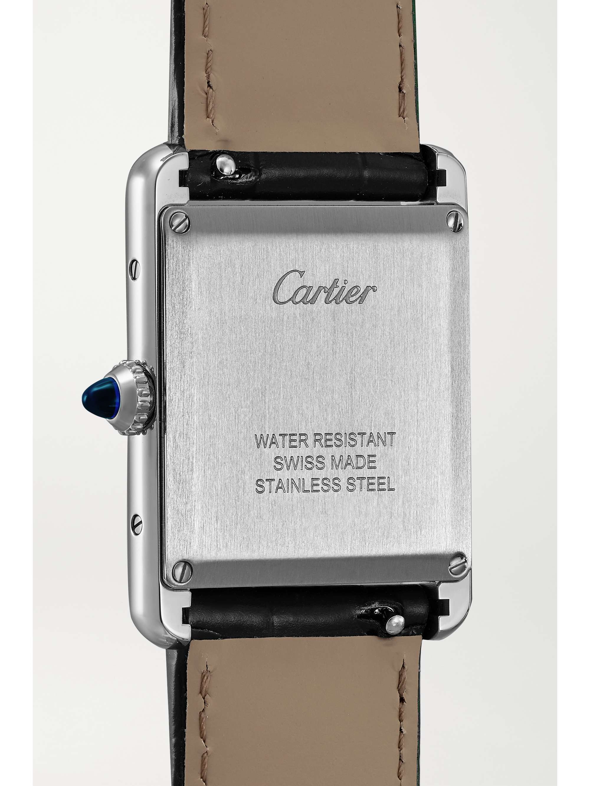 CARTIER Tank Must 22mm small stainless steel and alligator watch