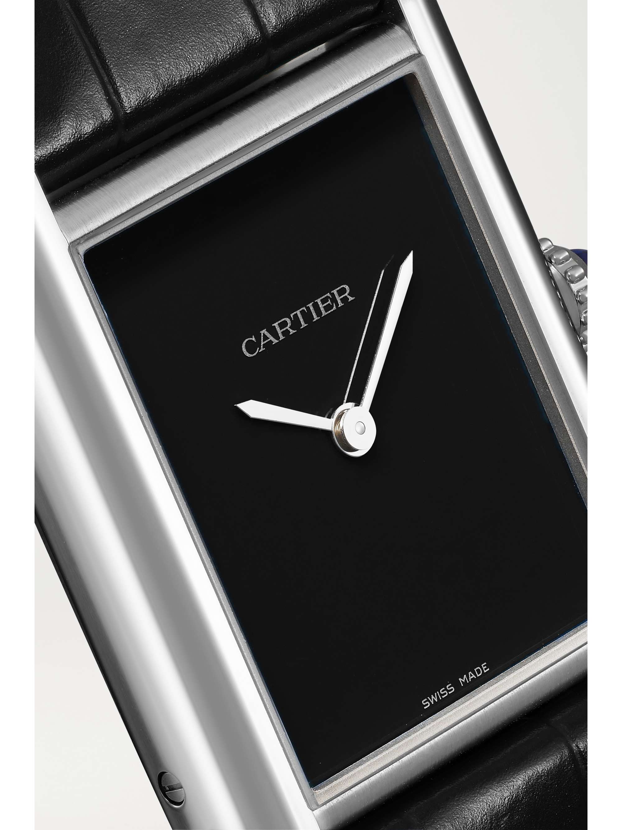 CARTIER Tank Must 22mm small stainless steel and alligator watch