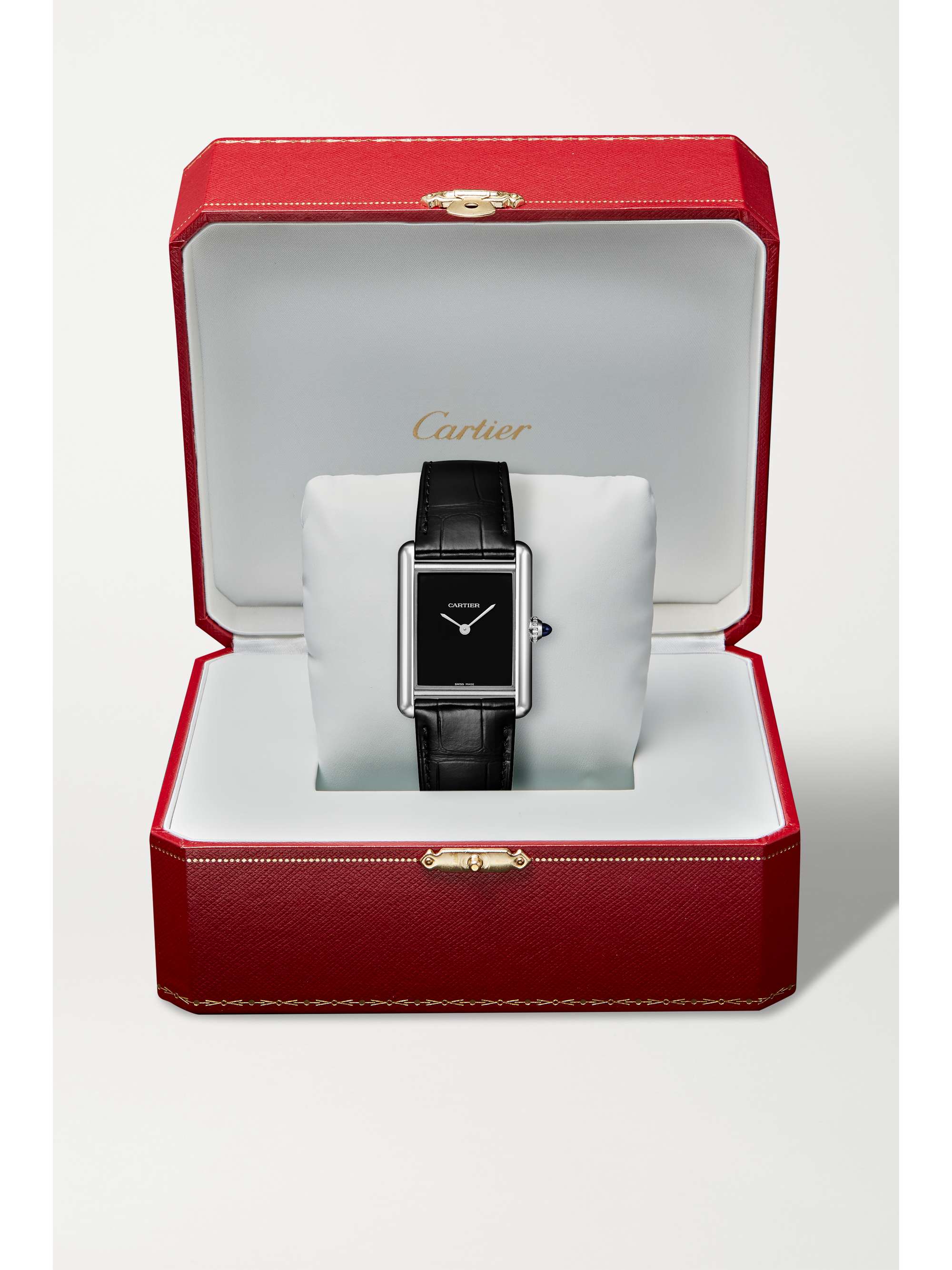 CARTIER Tank Must 22mm small stainless steel and alligator watch