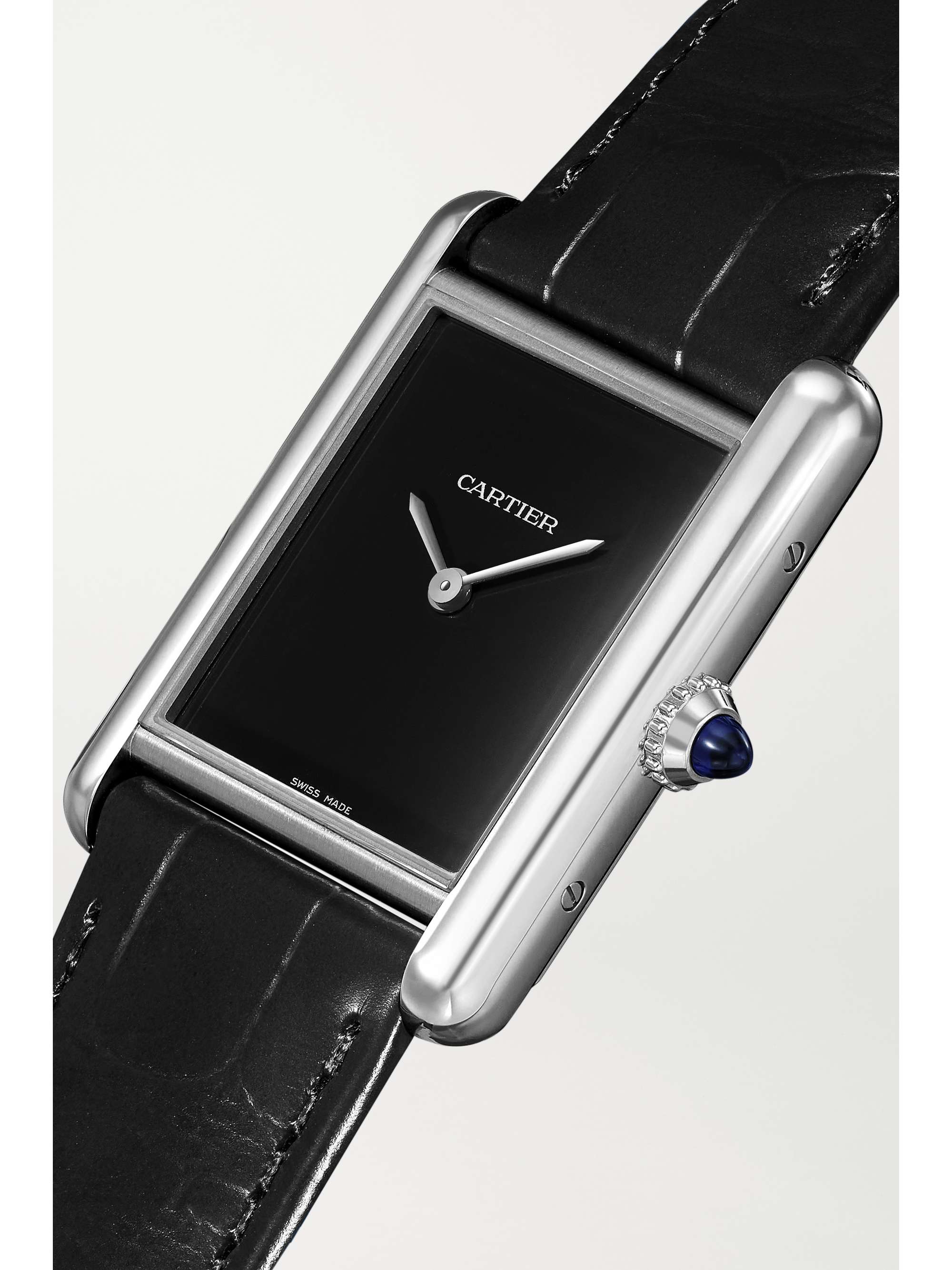 CARTIER Tank Must 22mm small stainless steel and alligator watch
