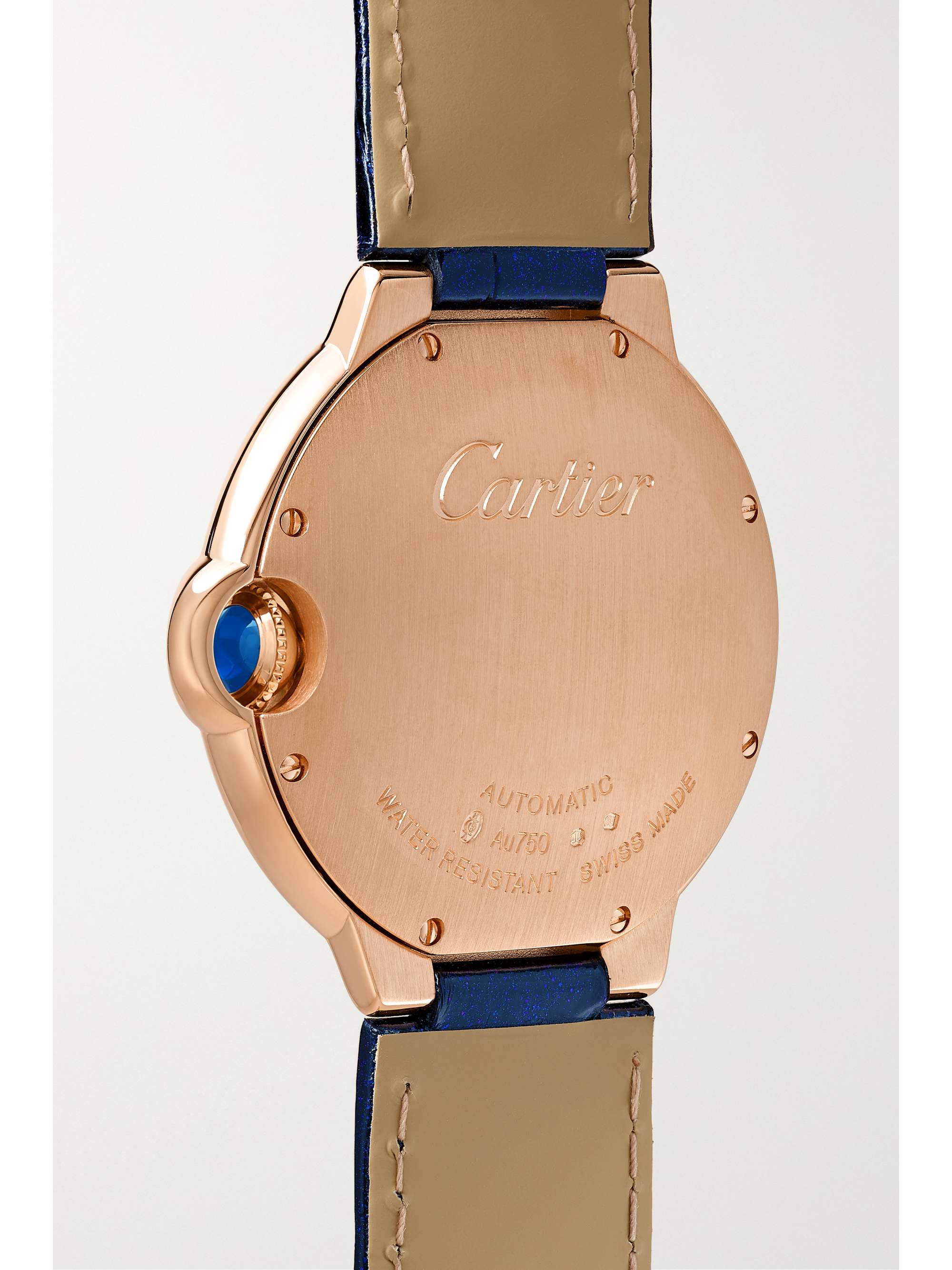 CARTIER Ballon Bleu de Cartier automatic 36mm 18-karat rose gold, diamond and alligator watch