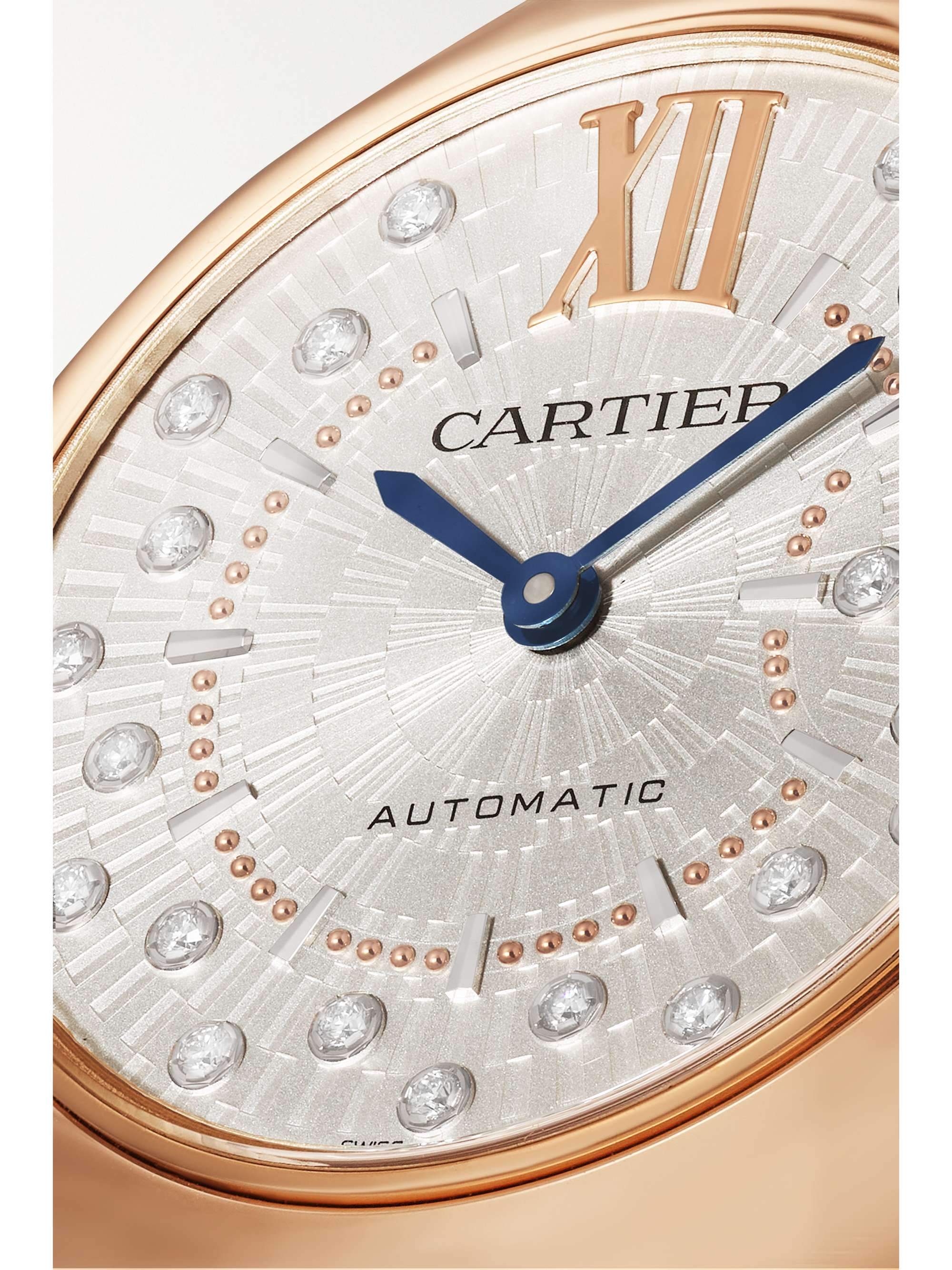 CARTIER Ballon Bleu de Cartier Automatic 33mm 18-karat rose gold, alligator and diamond watch