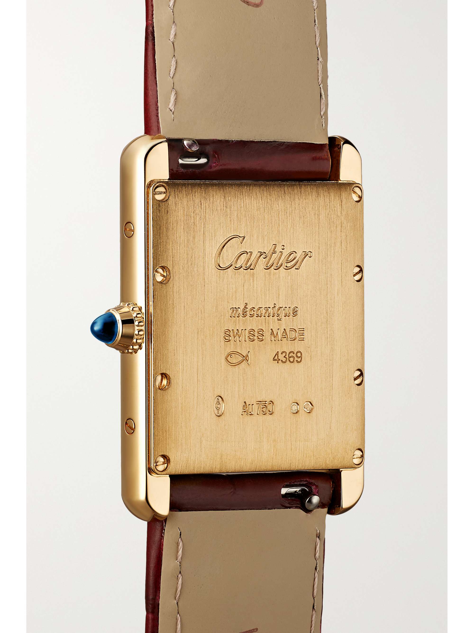 CARTIER Tank Louis Cartier automatic 25.5mm 18-karat gold and alligator watch