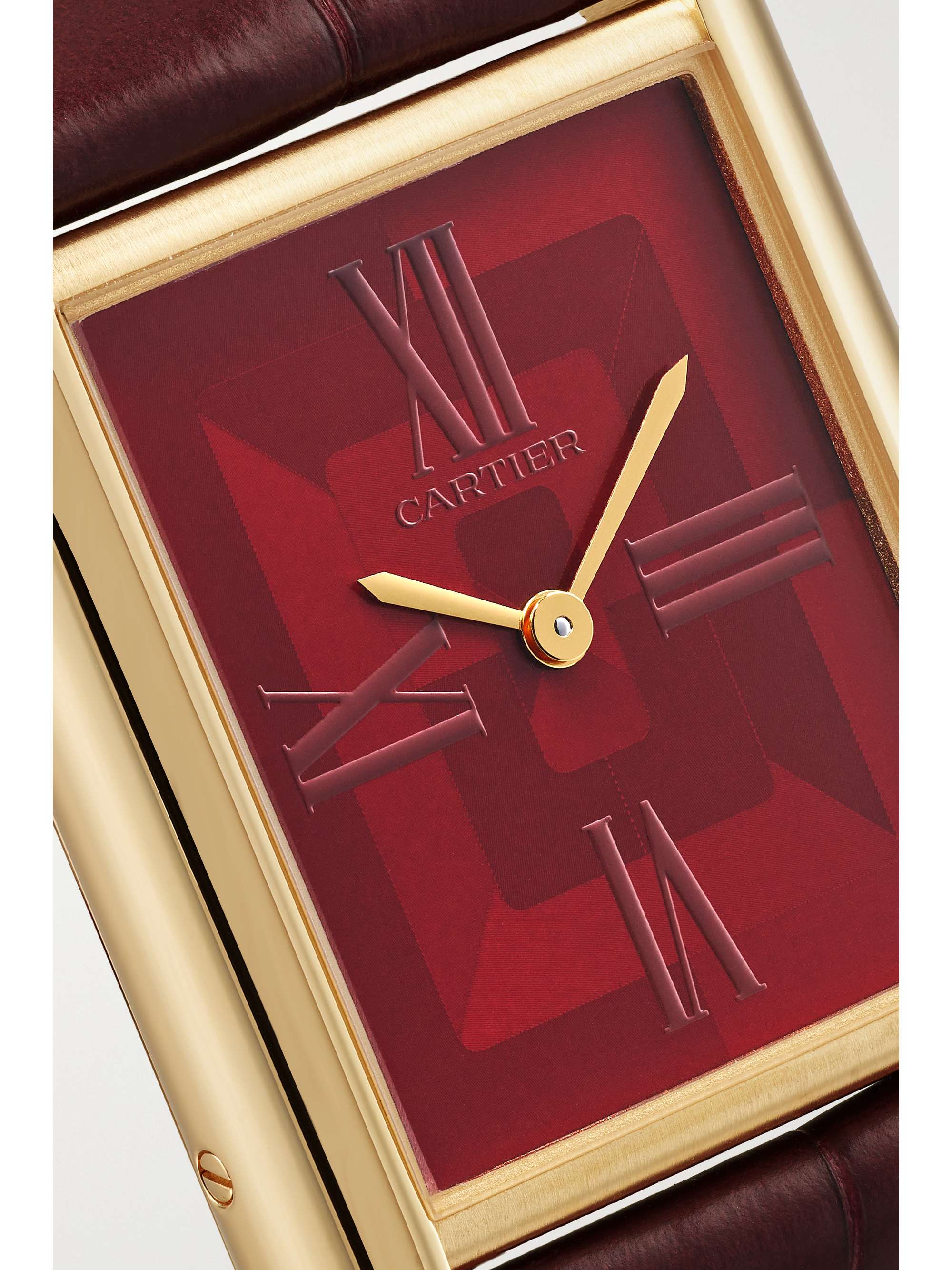 CARTIER Tank Louis Cartier automatic 25.5mm 18-karat gold and alligator watch