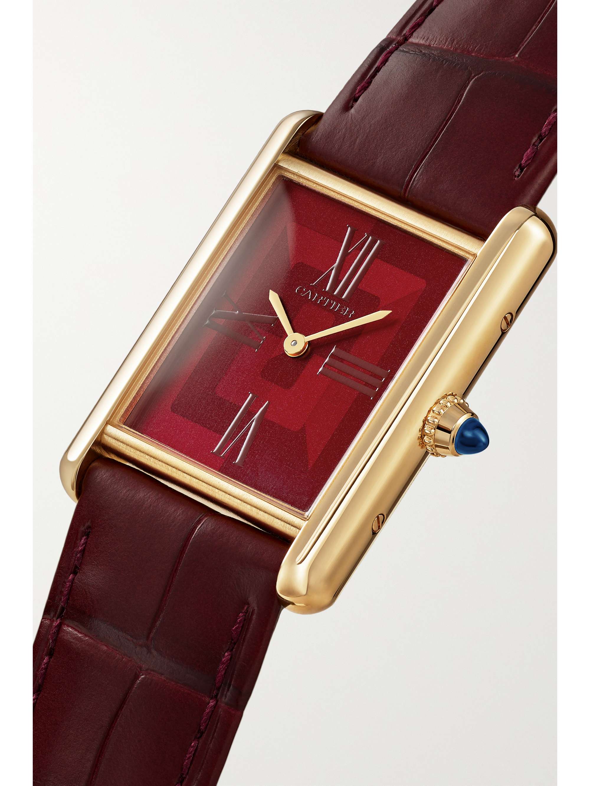 CARTIER Tank Louis Cartier automatic 25.5mm 18-karat gold and alligator watch
