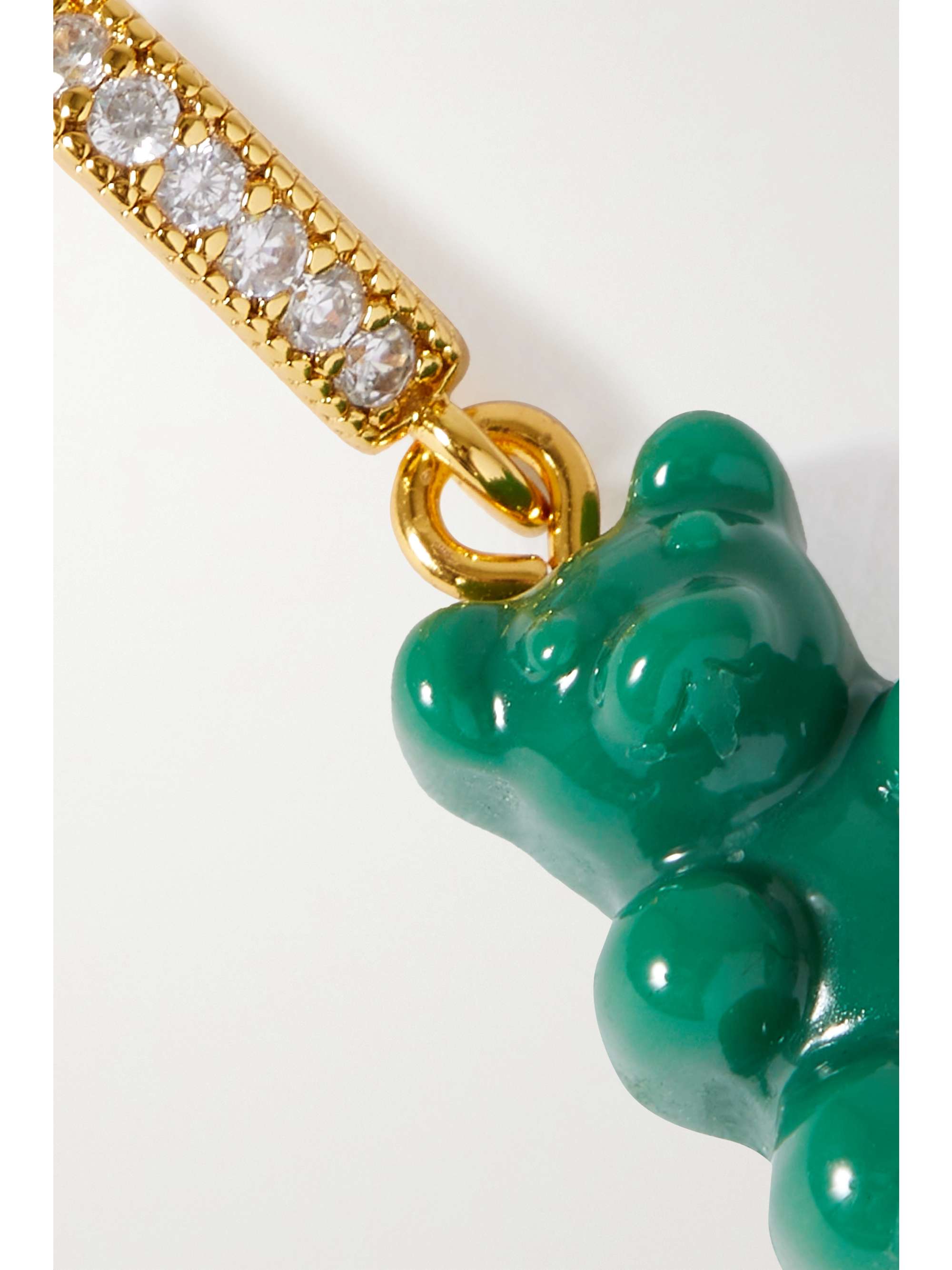 CRYSTAL HAZE JEWELRY Nostalgia Bear gold-plated, resin and cubic zirconia pendant