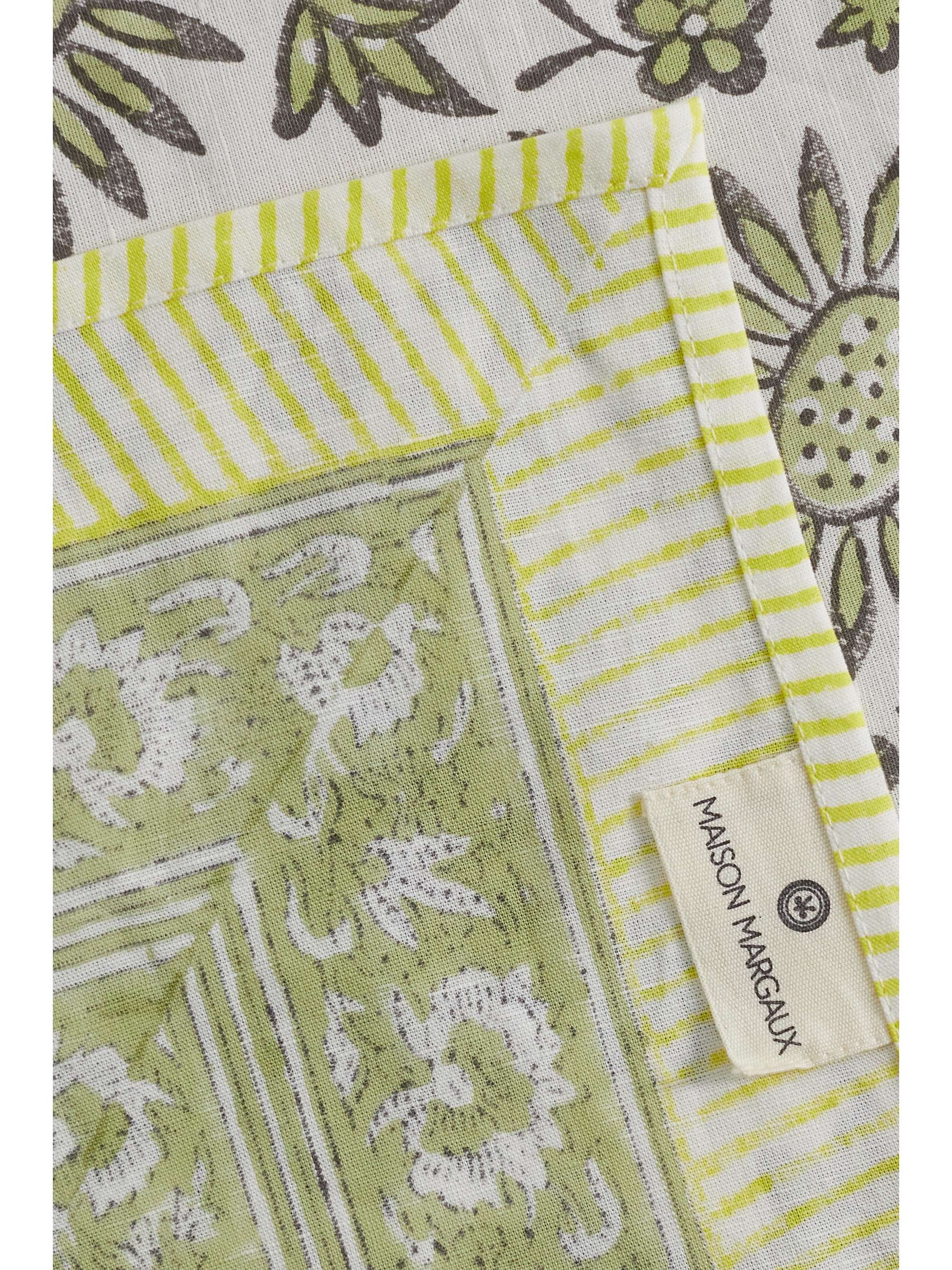 MAISON MARGAUX Anise cotton and linen-blend tablecloth and Victoria set of eight linen napkins
