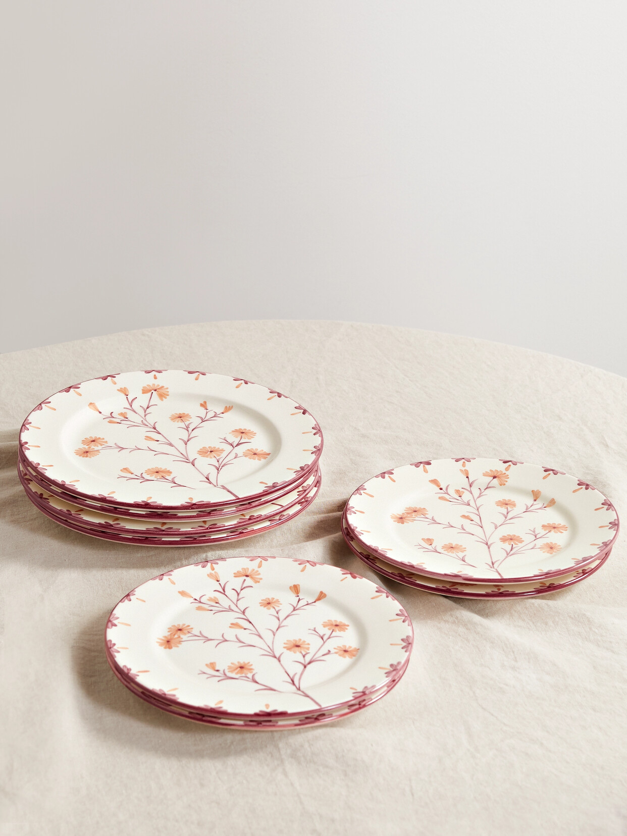 Maison Margaux - Winchester Set Of Eight Ceramic Dinner And Dessert Plates - Orange