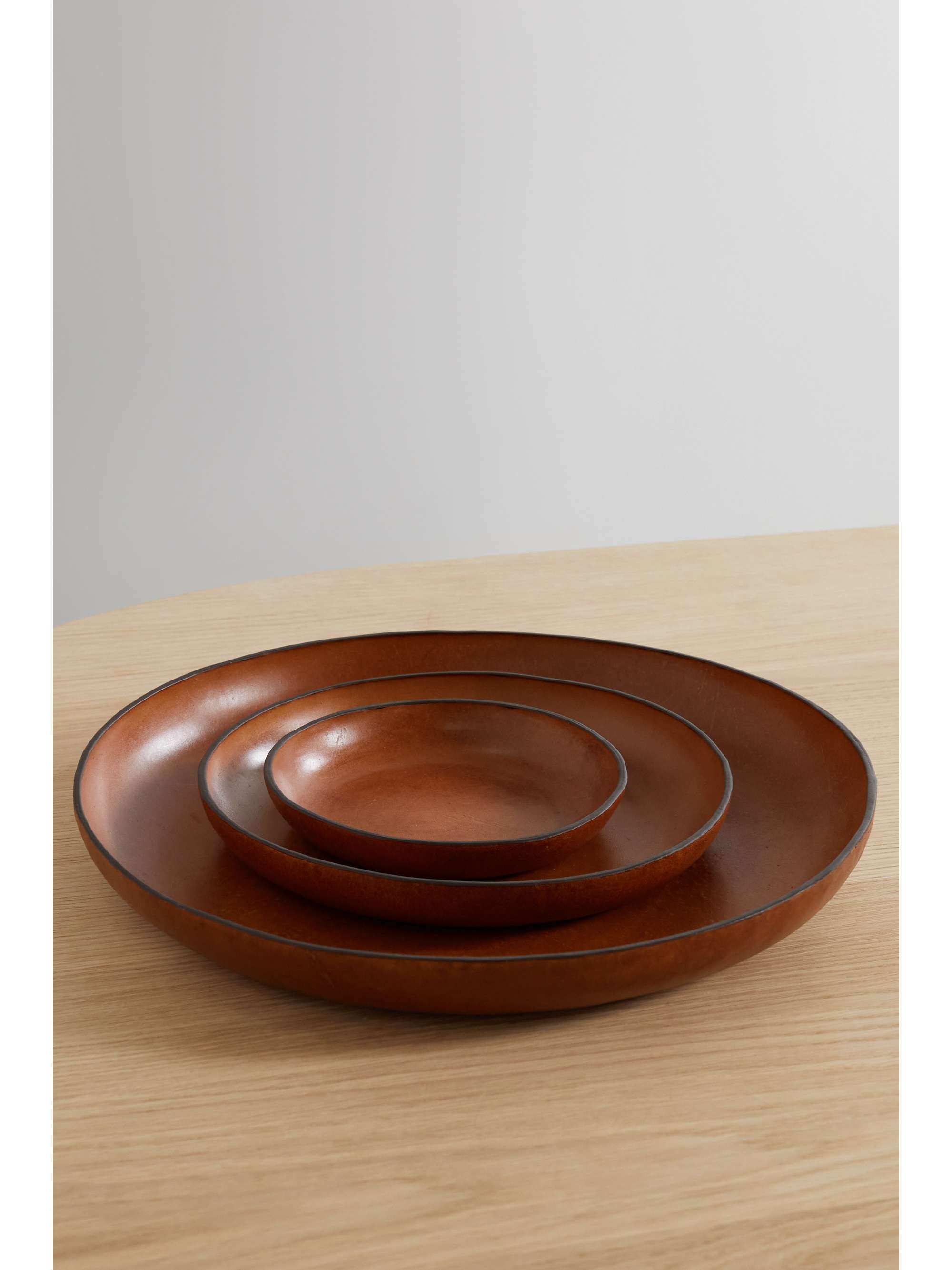 HUNTING SEASON Set de trois plateaux en cuir