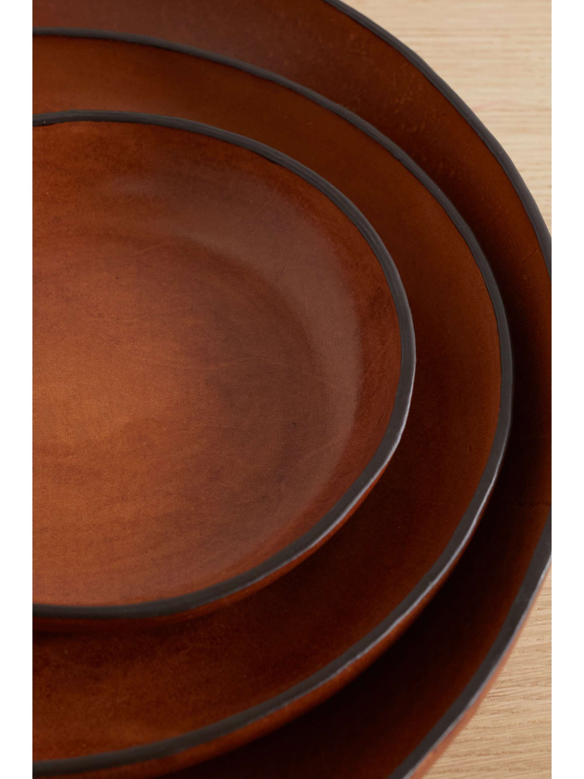 HUNTING SEASON Set de trois plateaux en cuir