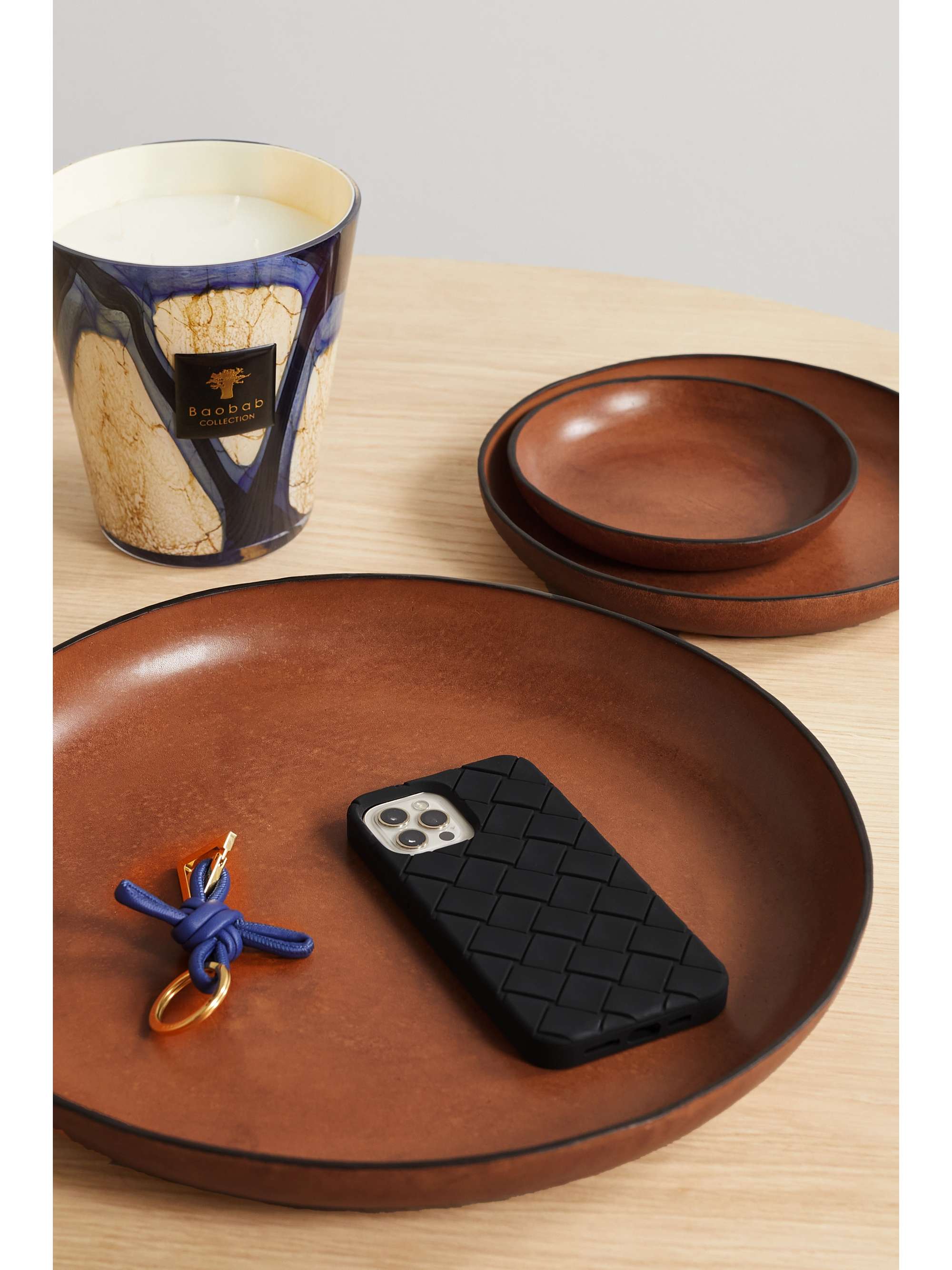 HUNTING SEASON Set de trois plateaux en cuir