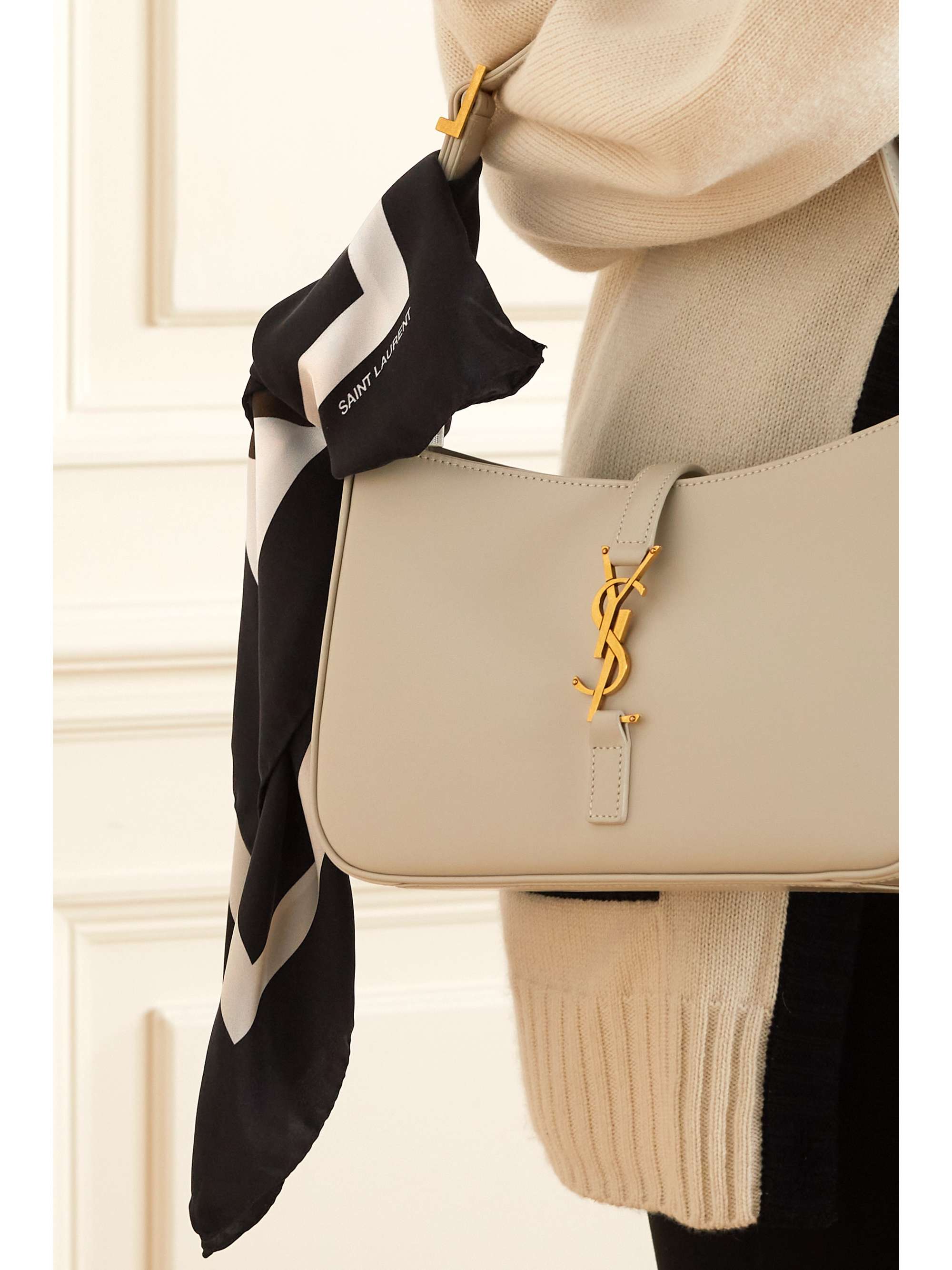 SAINT LAURENT Silk-twill scarf | NET-A-PORTER