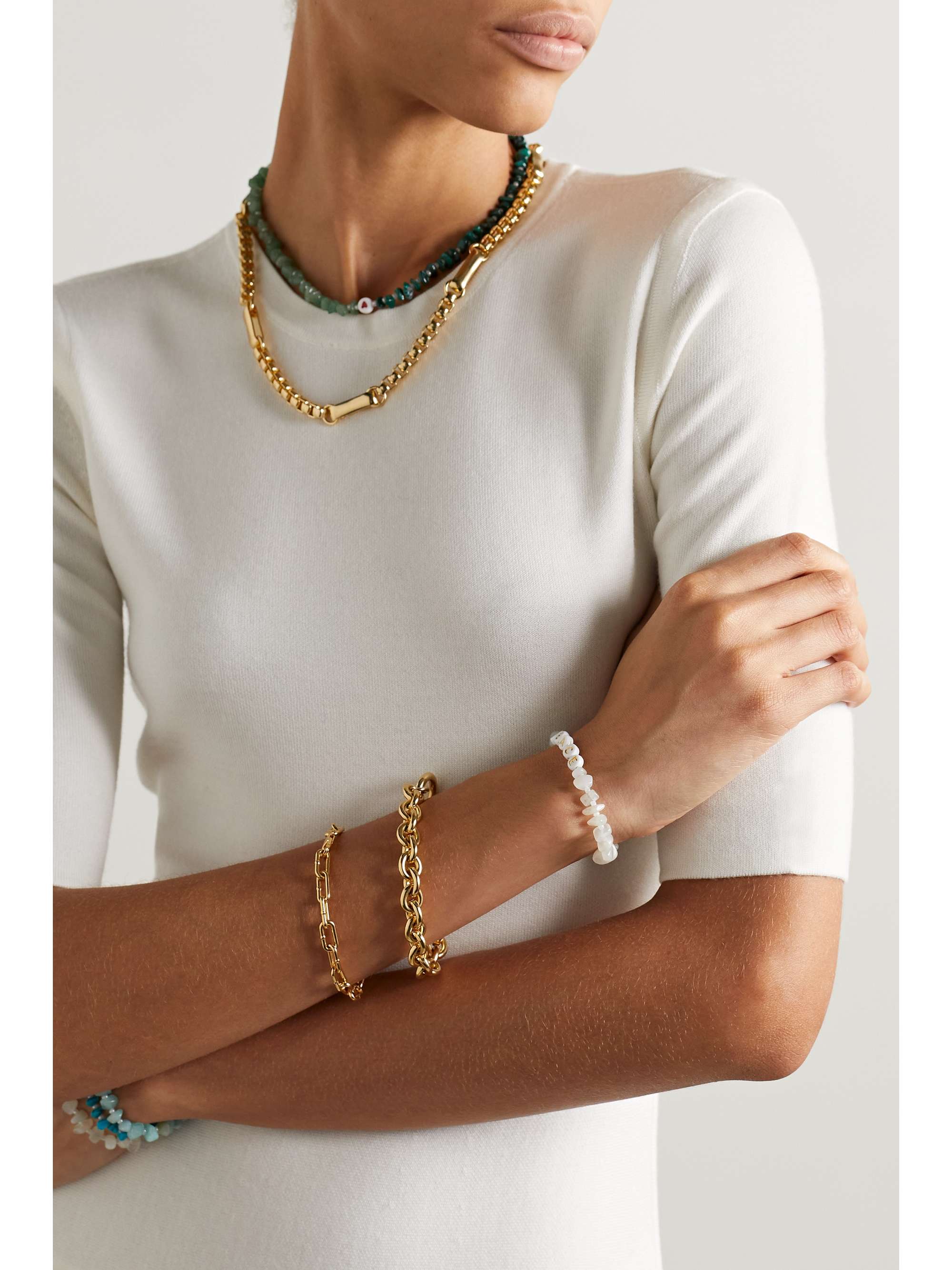 TBALANCE CRYSTALS Calm, Encourage and Harmonize moonstone and enamel bracelet