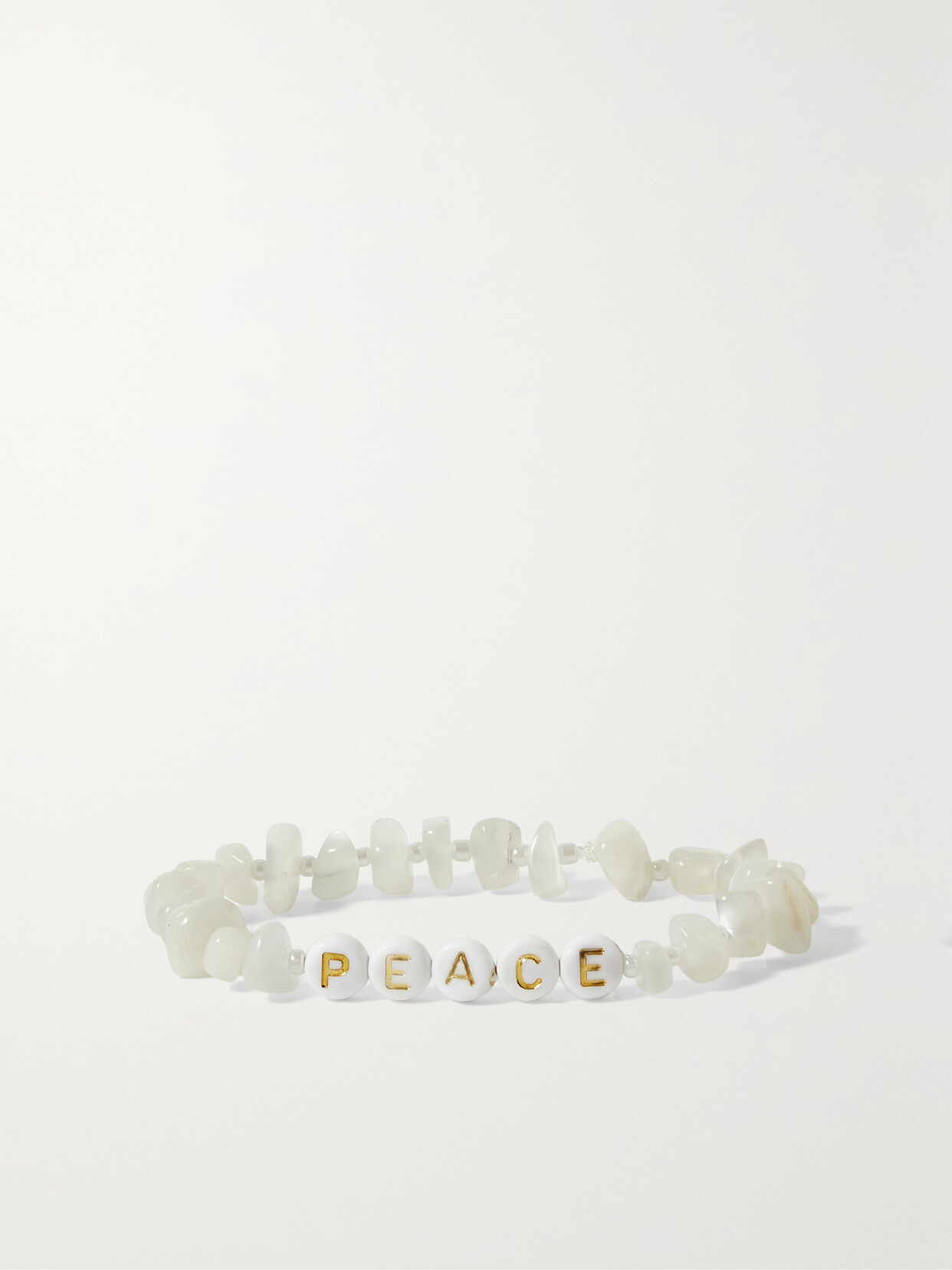 TBalance Crystals - Calm, Encourage And Harmonize Moonstone And Enamel Bracelet - White