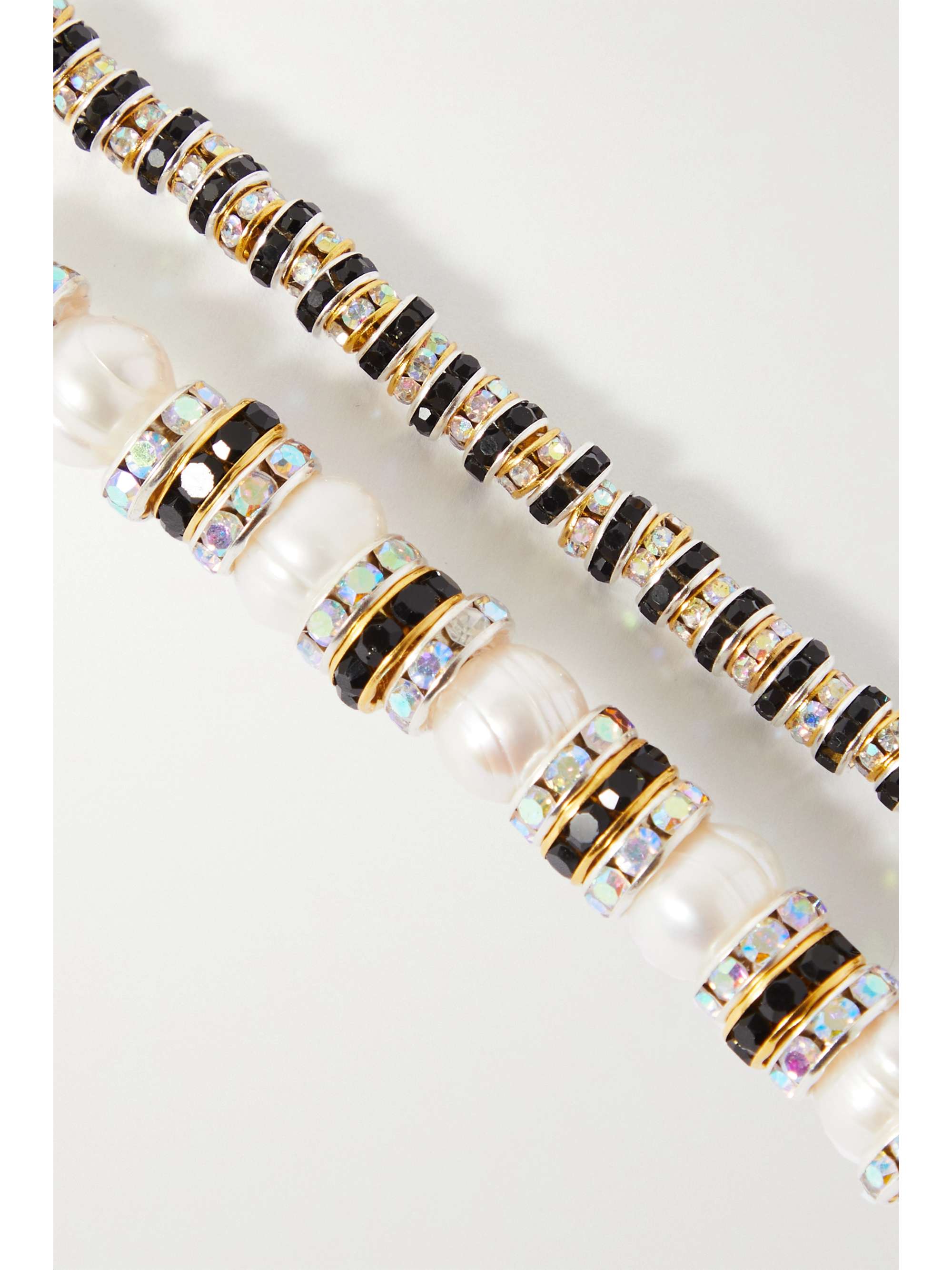 PEARL OCTOPUSS.Y Coco Zebra gold- and silver-plated, crystal and pearl necklace
