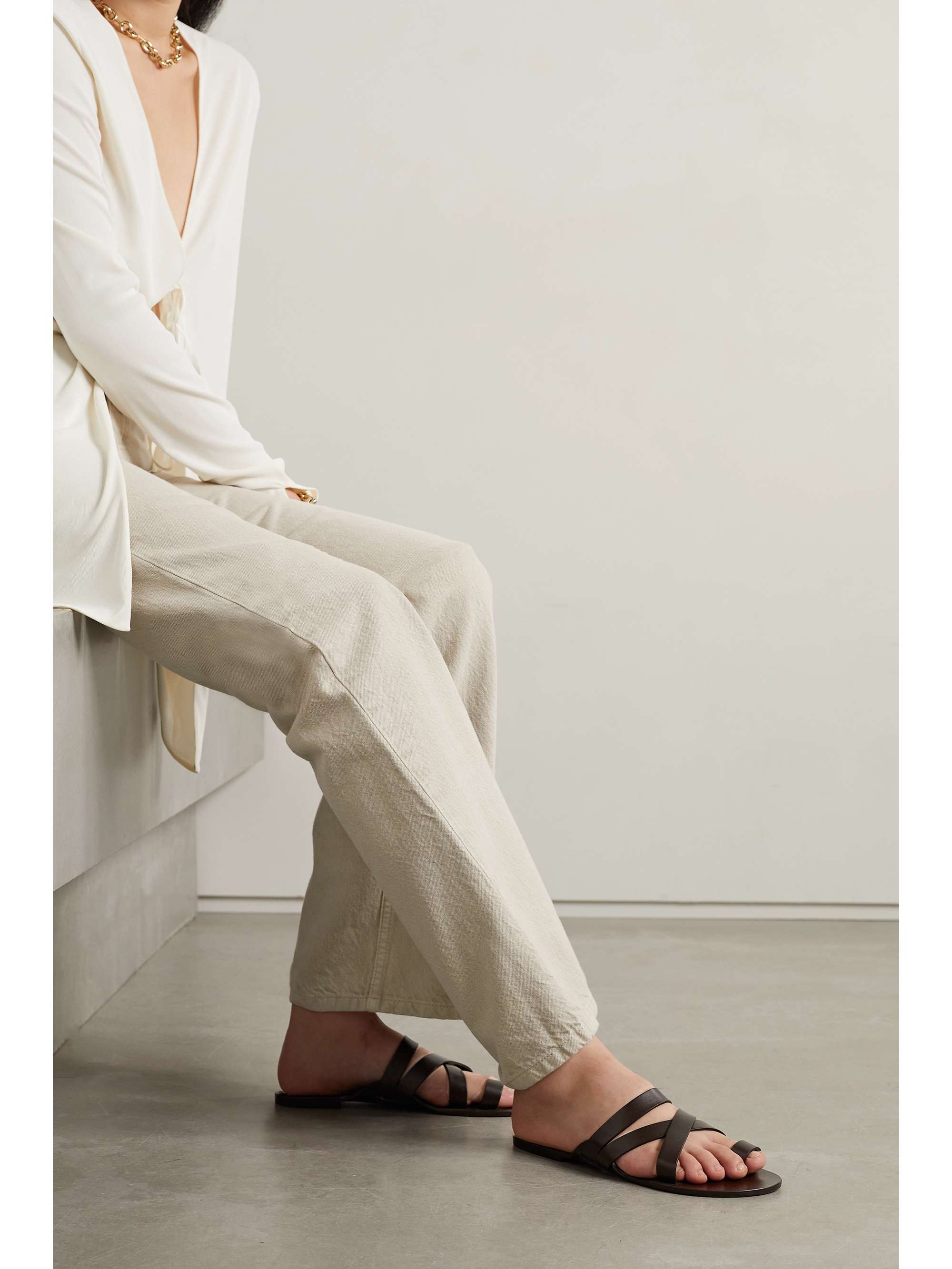 THE ROW Kris leather sandals