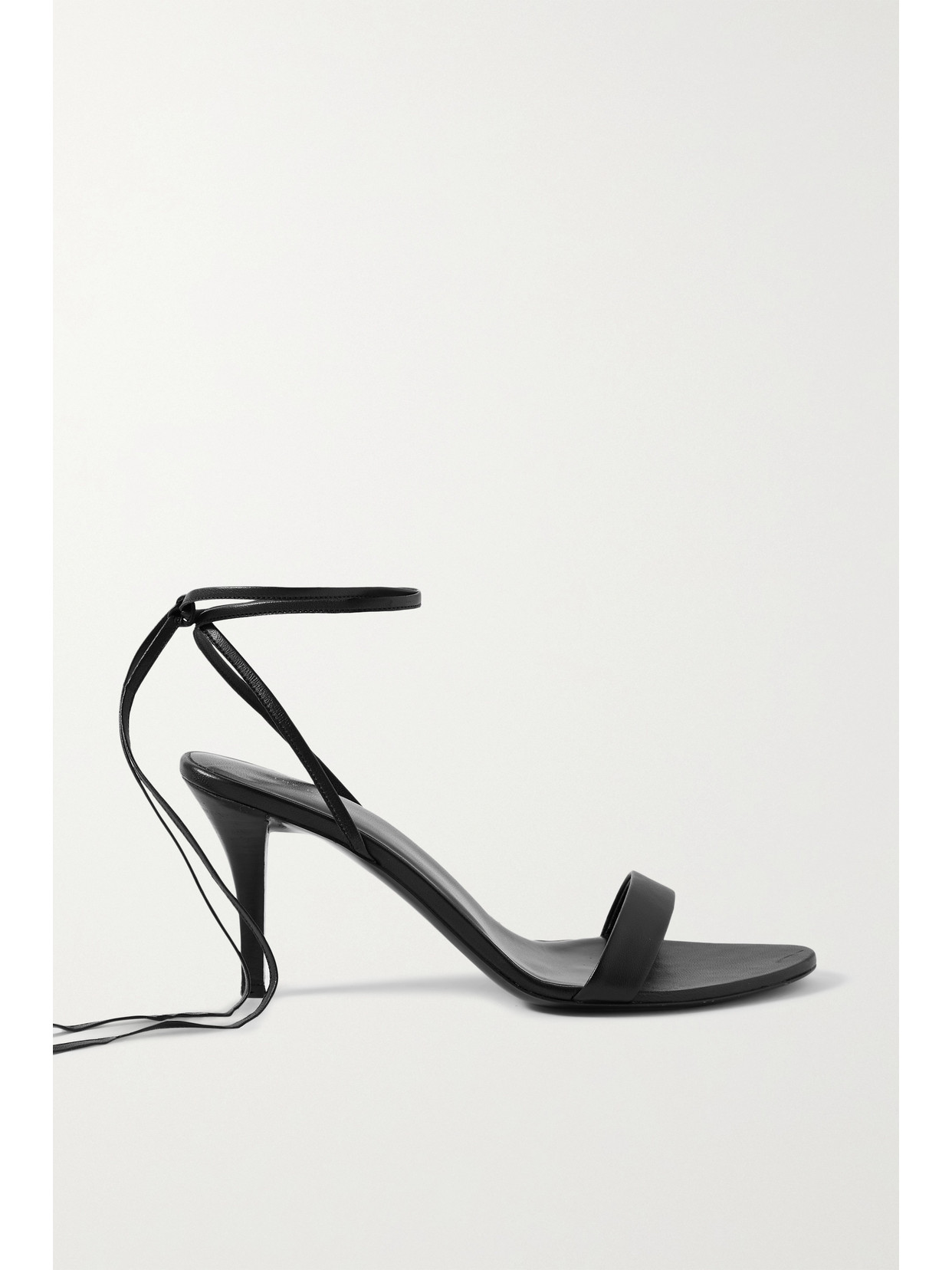 The Row Maud Lace-up Leather Sandals In Black