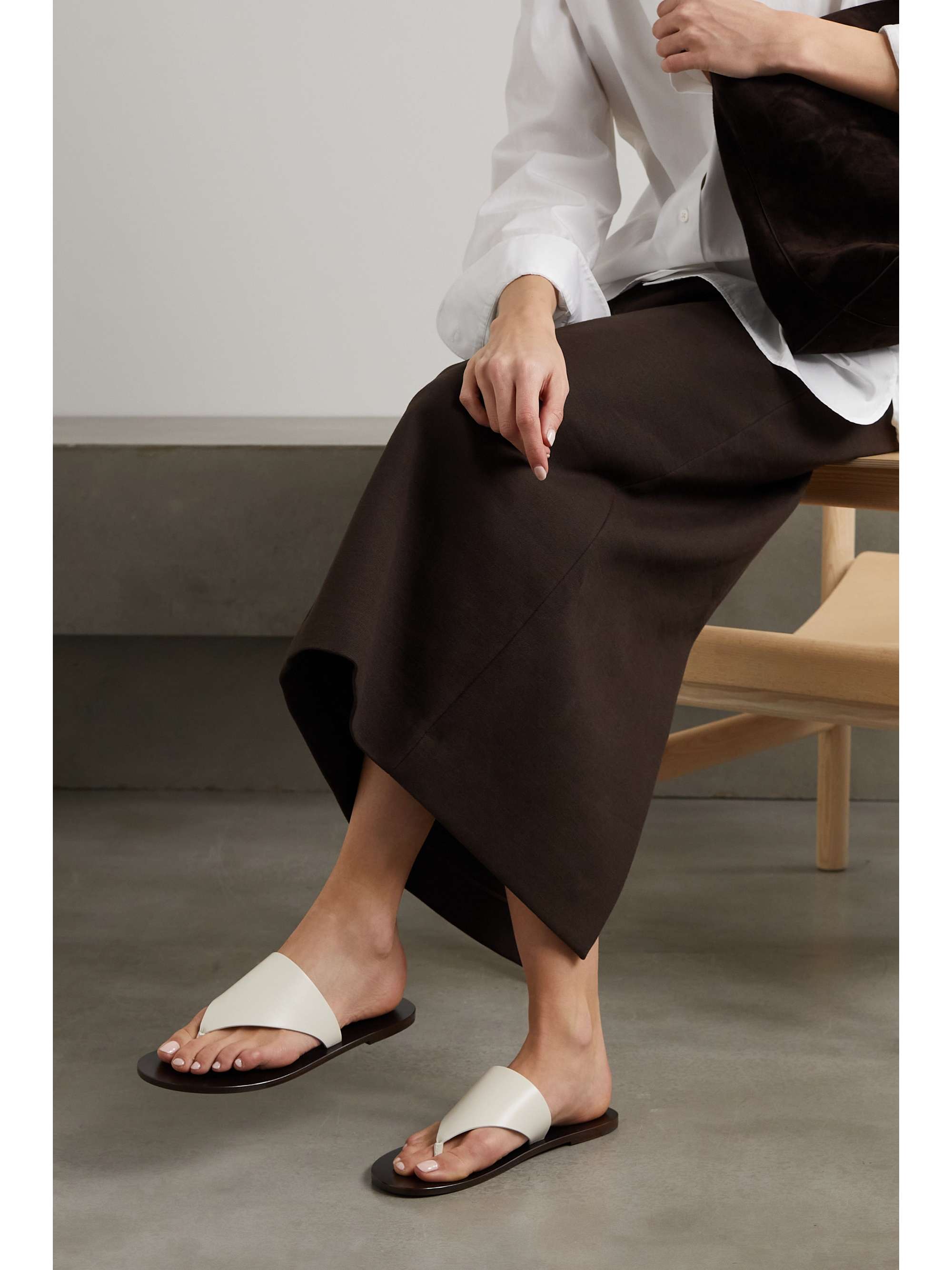 THE ROW Avery leather sandals