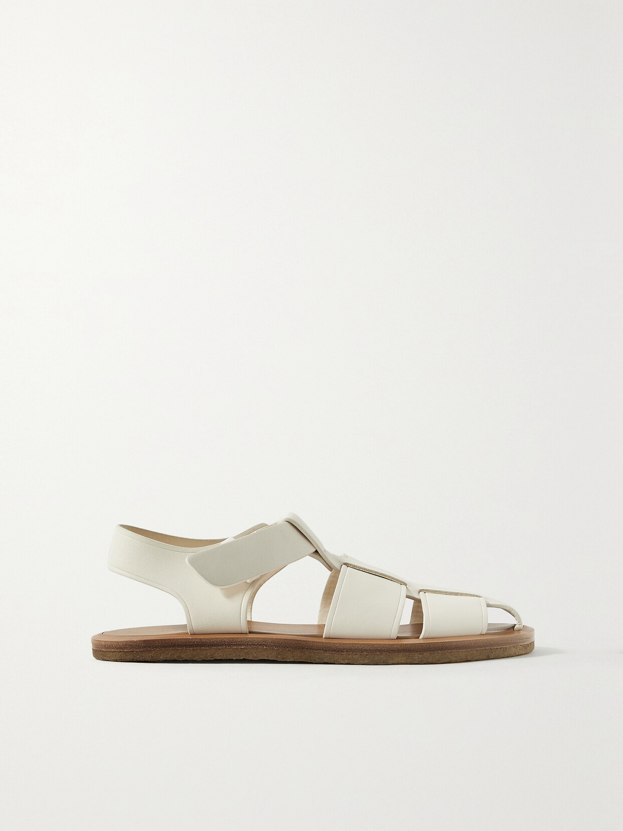 The Row Fisherman Woven Textured-leather Sandals - Off-white