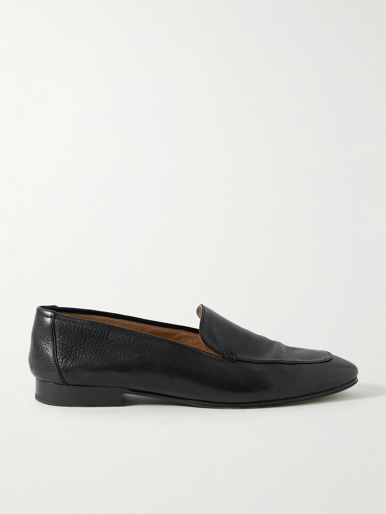 The Row - Adam Textured-leather Loafers - Black