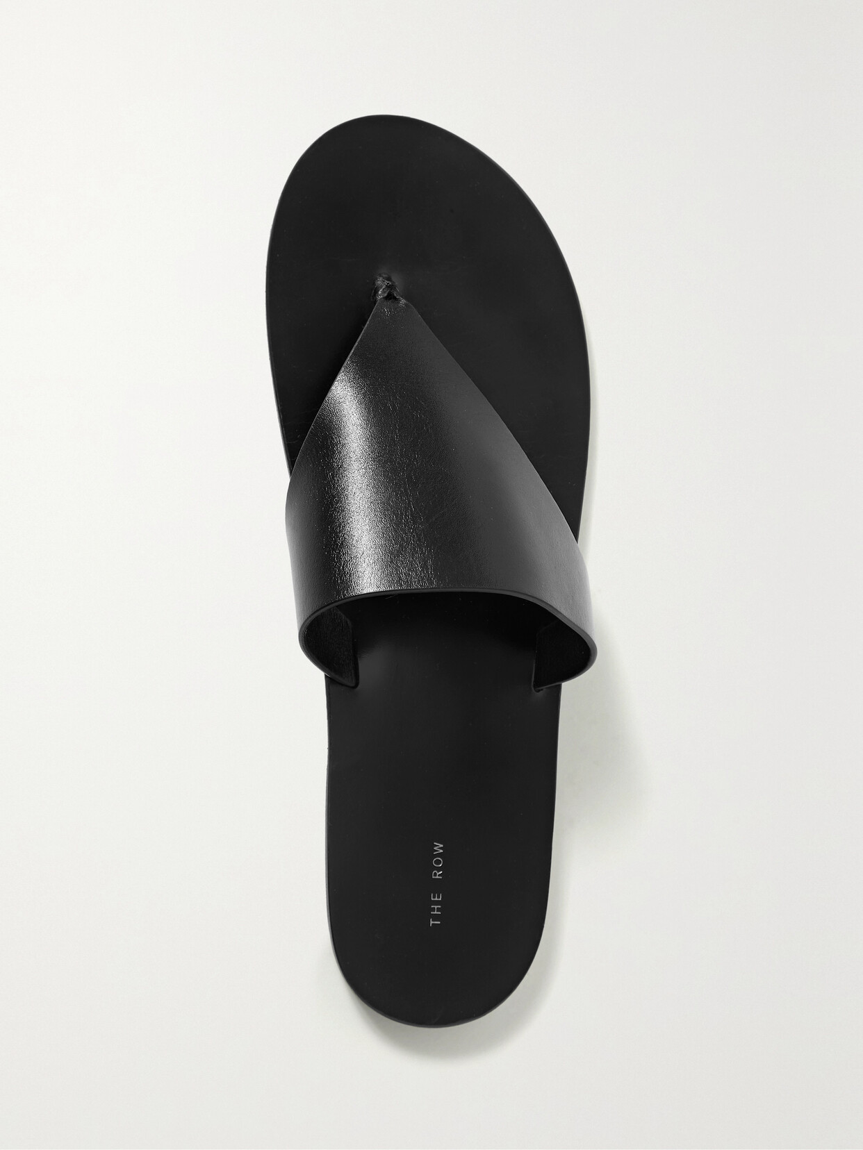 The Row - Avery Leather Sandals - Black