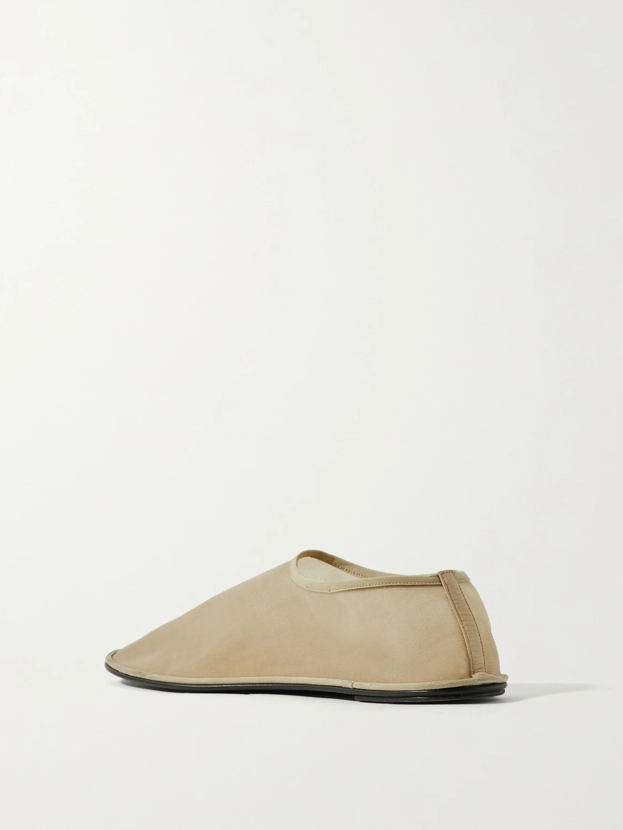 The Row Sock leather-trimmed mesh flats thumbnail