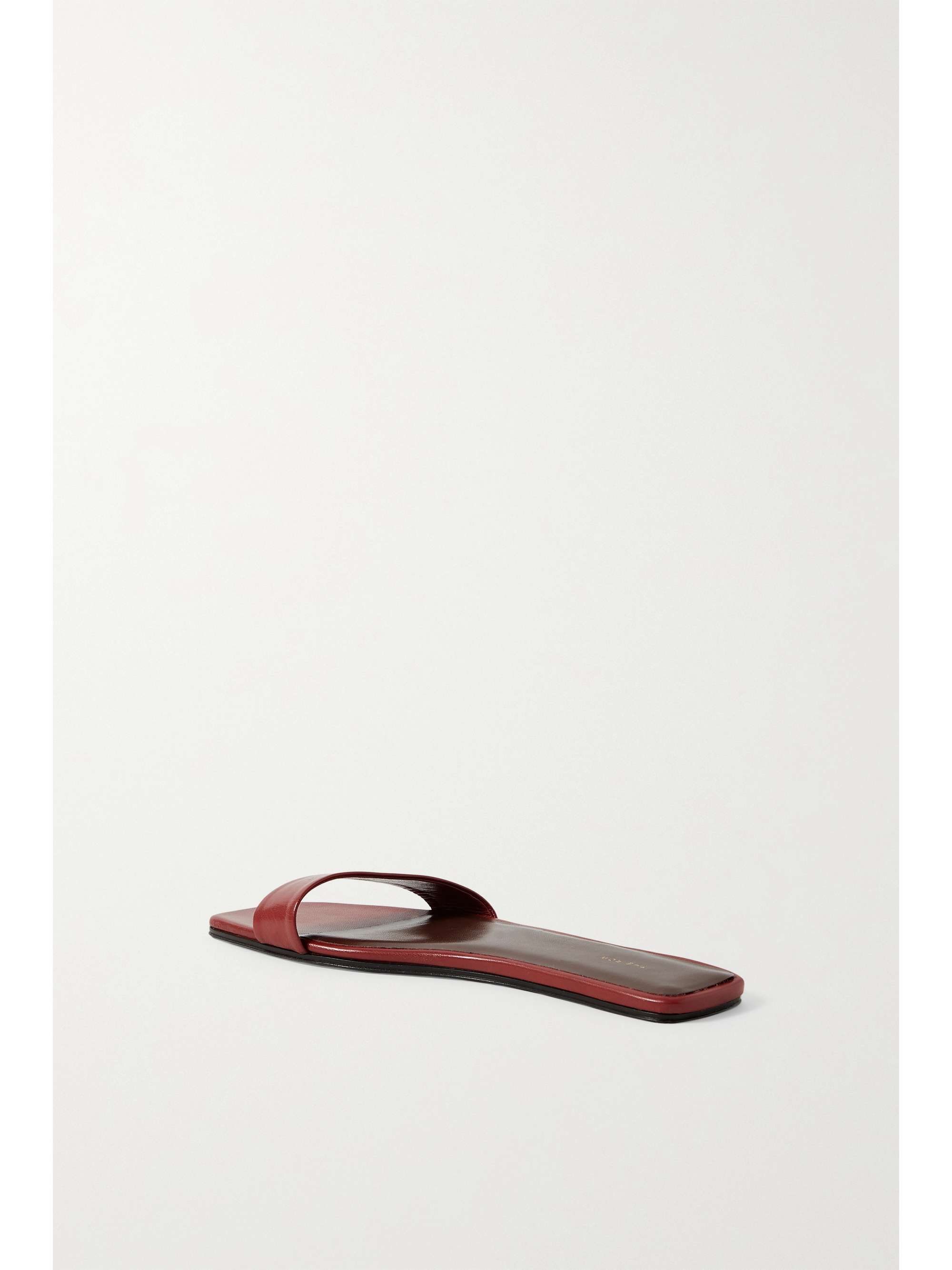 THE ROW Chocolate leather slides