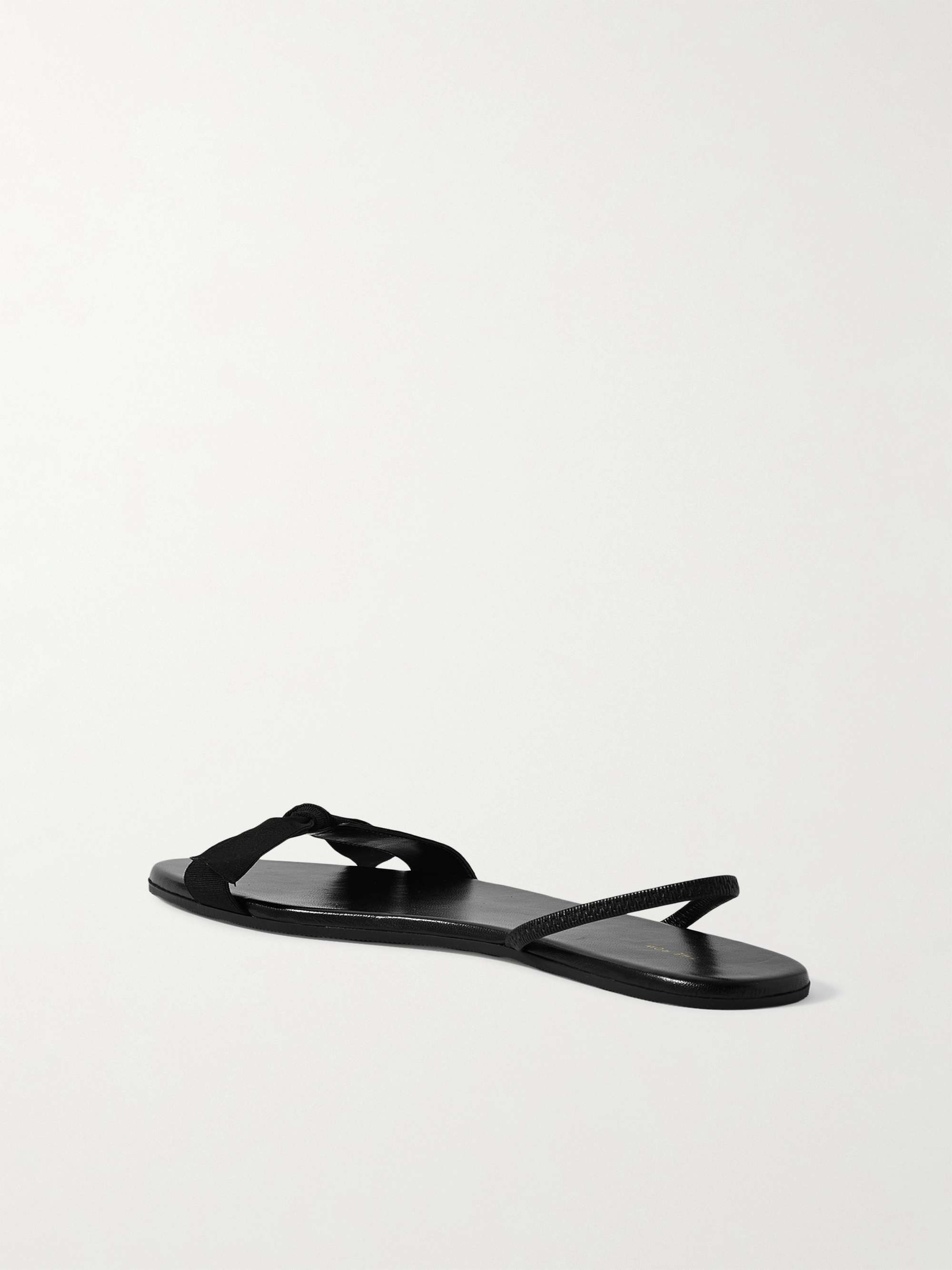 THE ROW Bow grosgrain and leather slingback sandals