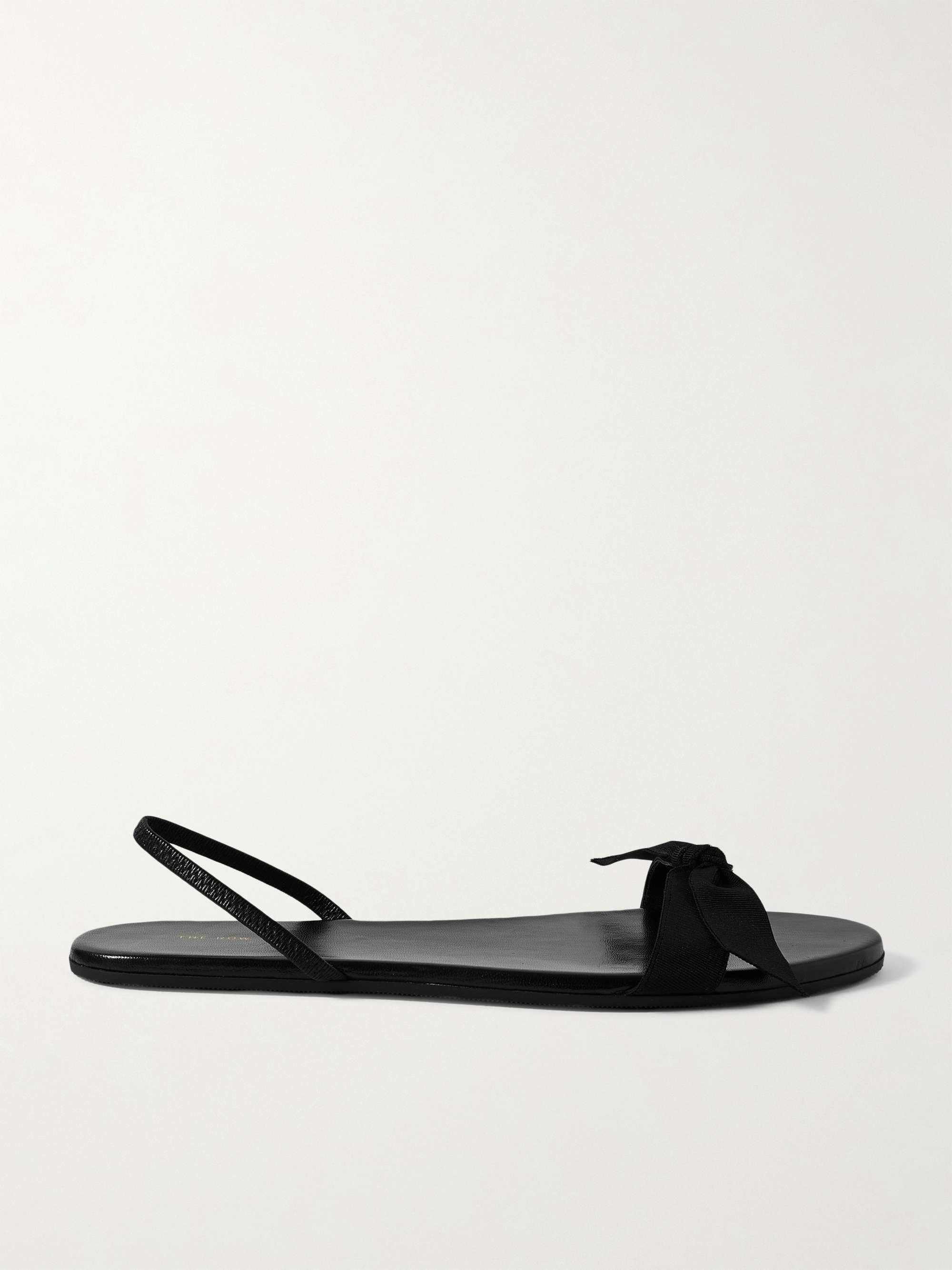 THE ROW Bow grosgrain and leather slingback sandals