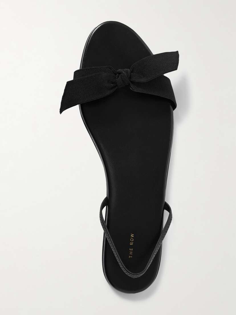 The Row Bow Grosgrain And Leather Slingback Sandals