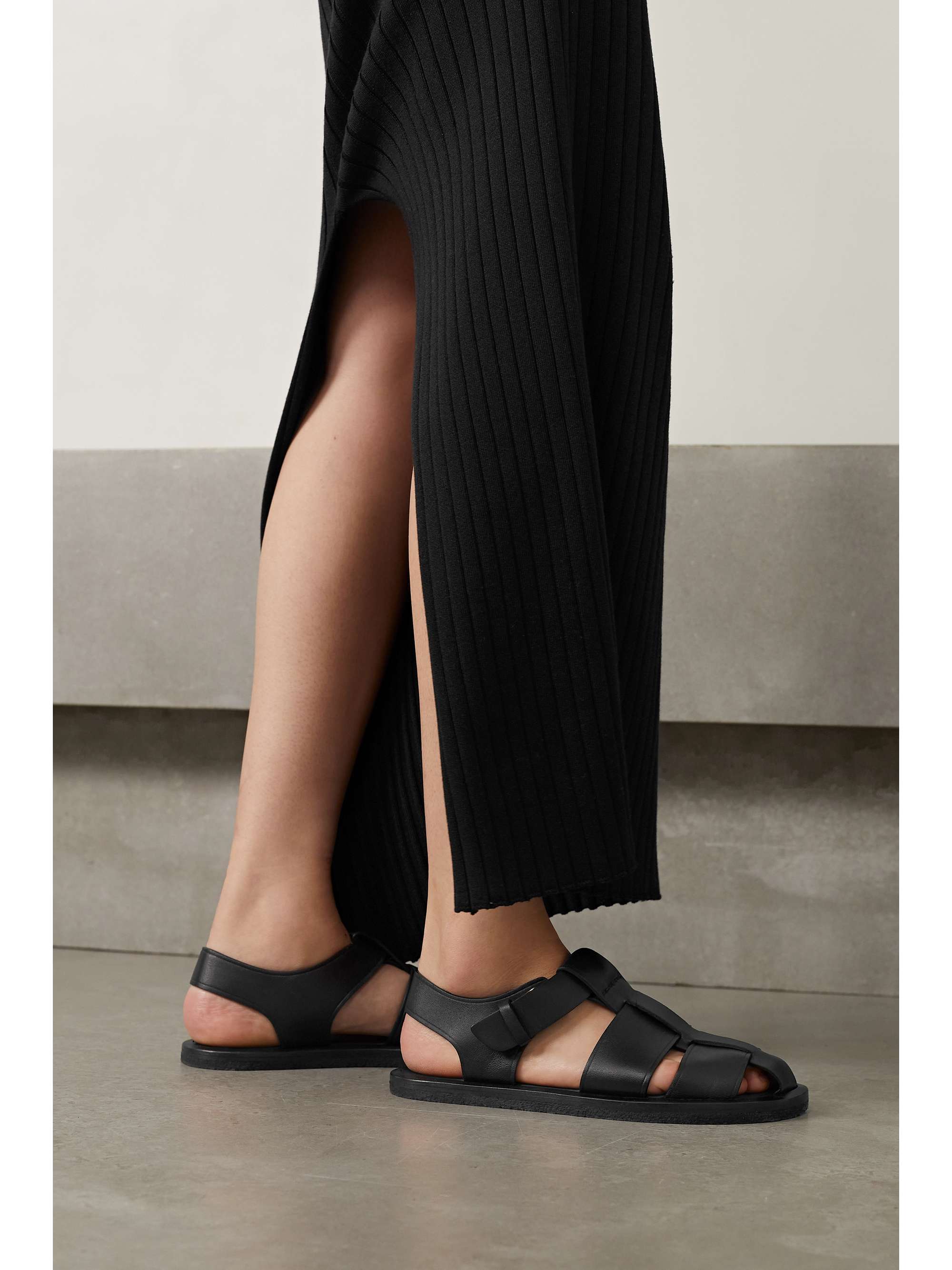 THE ROW Fisherman woven textured-leather sandals