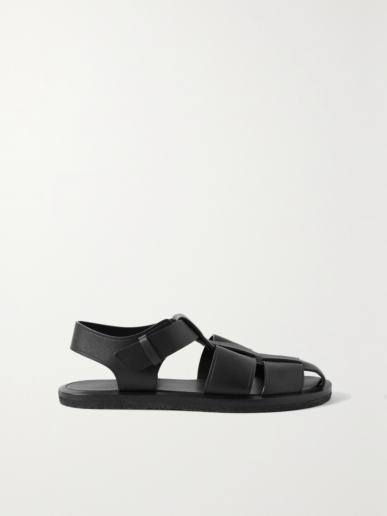 The Row - Fisherman Woven Leather Sandals - Black