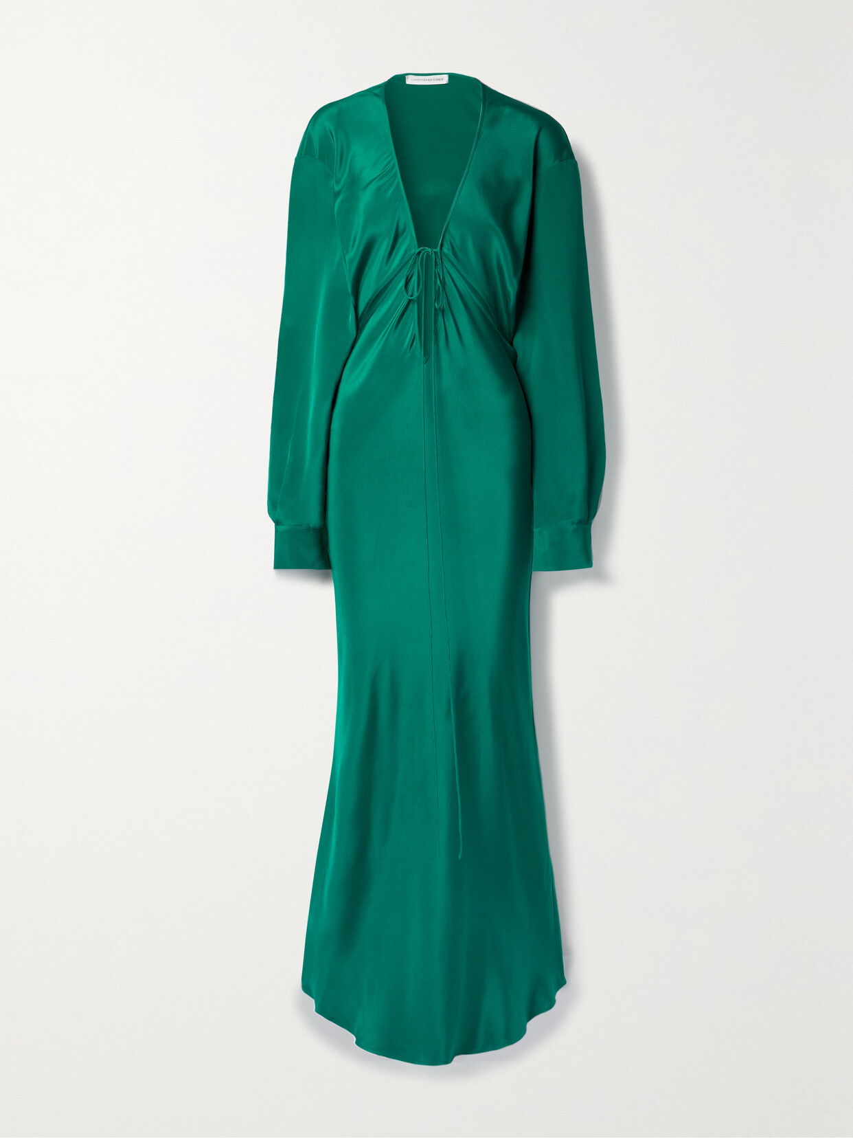 Christopher Esber - Triquetra Cutout Tie-front Silk Crepe De Chine Maxi Dress - Green