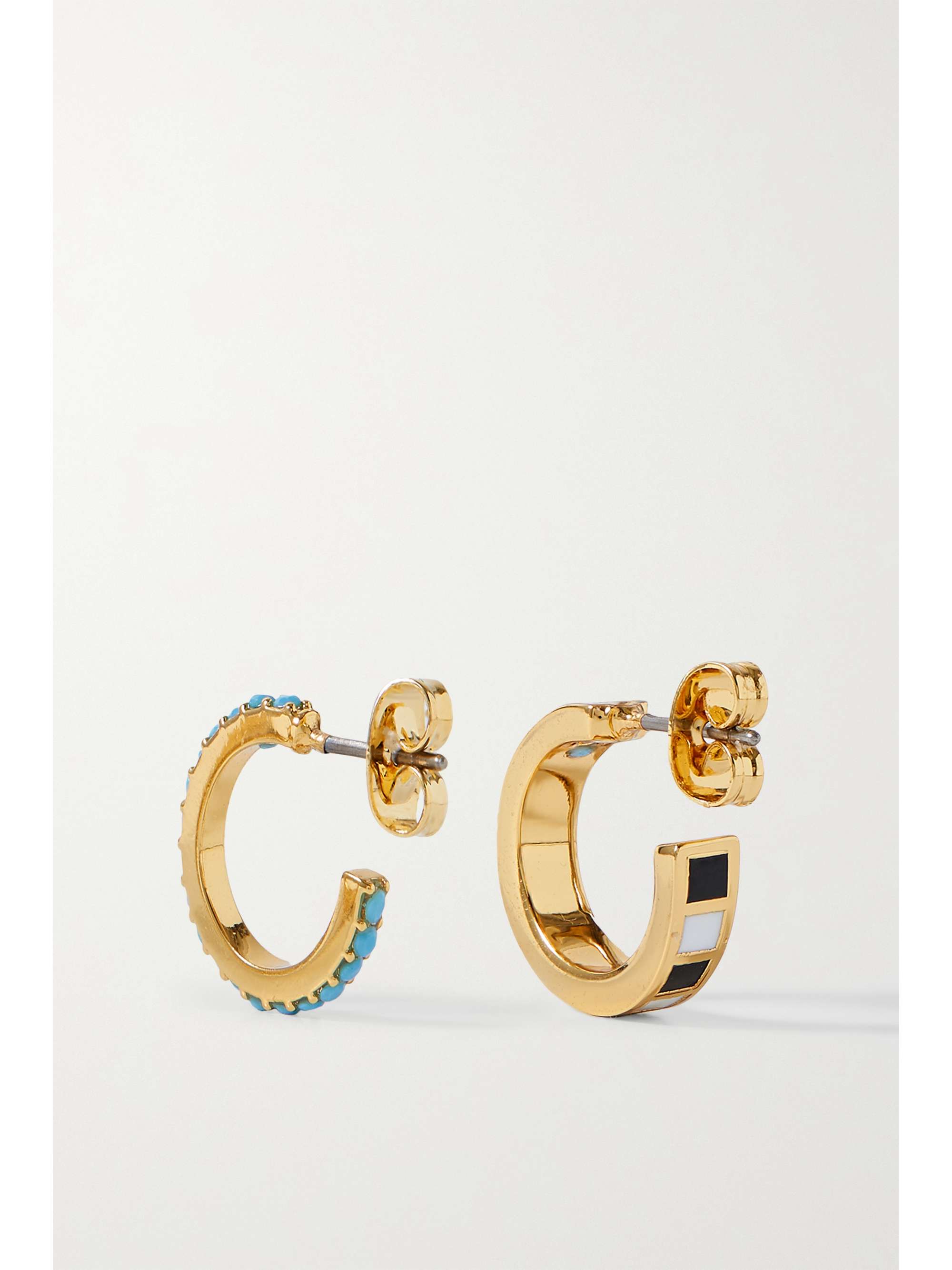 ROXANNE ASSOULIN A Dash of Color gold-tone, enamel and crystal hoop earrings