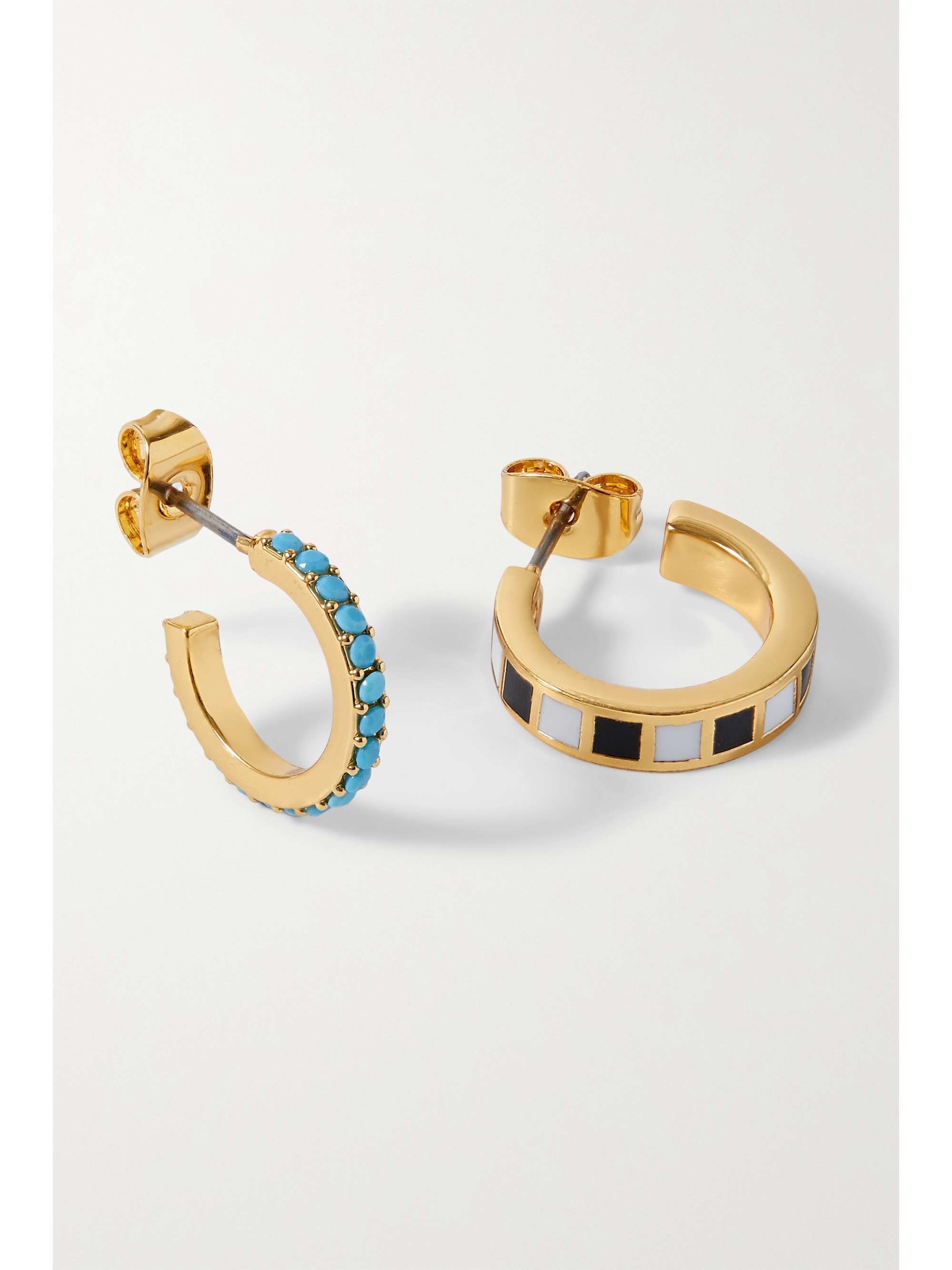ROXANNE ASSOULIN A Dash of Color gold-tone, enamel and crystal hoop earrings
