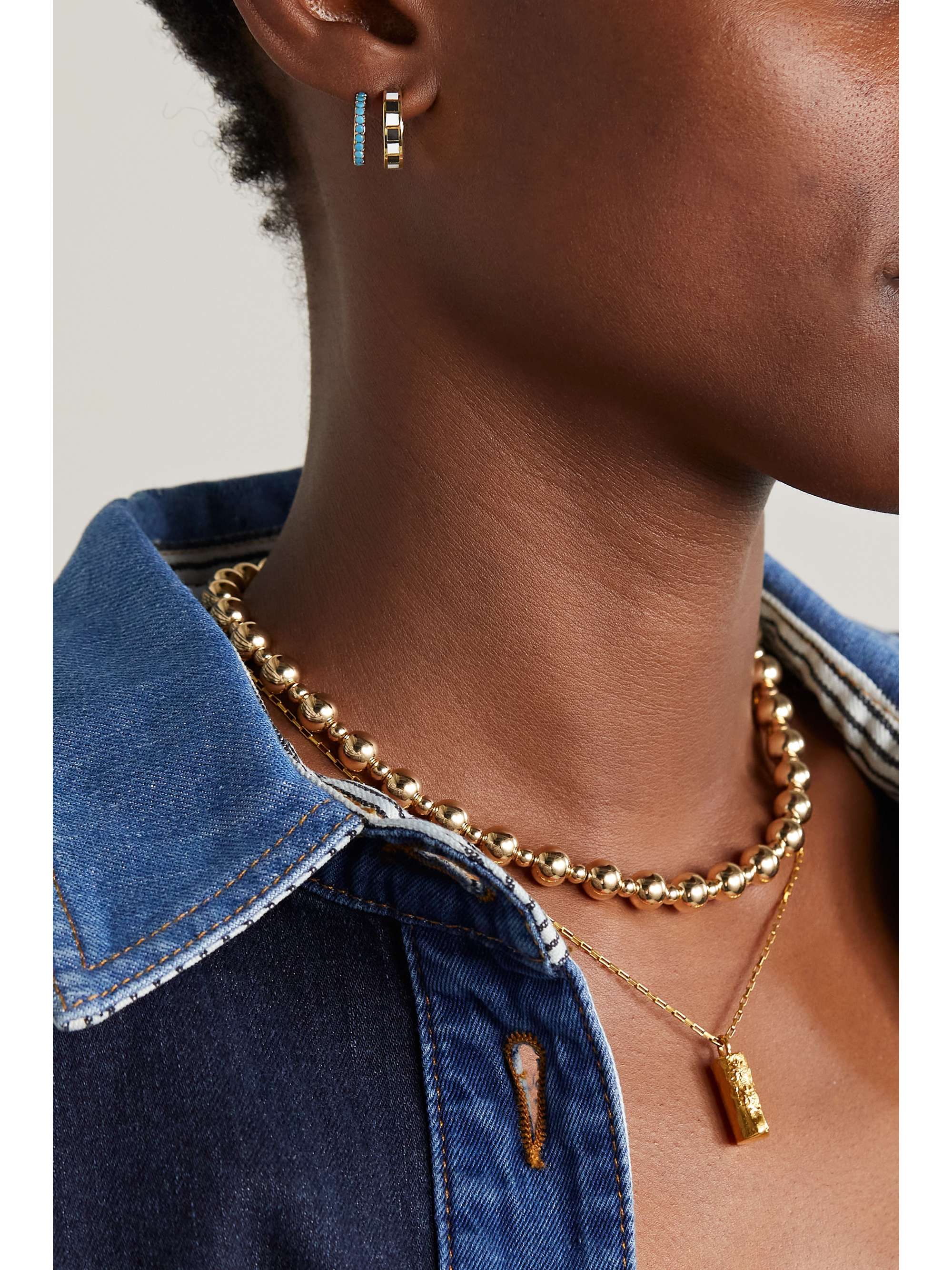 ROXANNE ASSOULIN A Dash of Color gold-tone, enamel and crystal hoop earrings