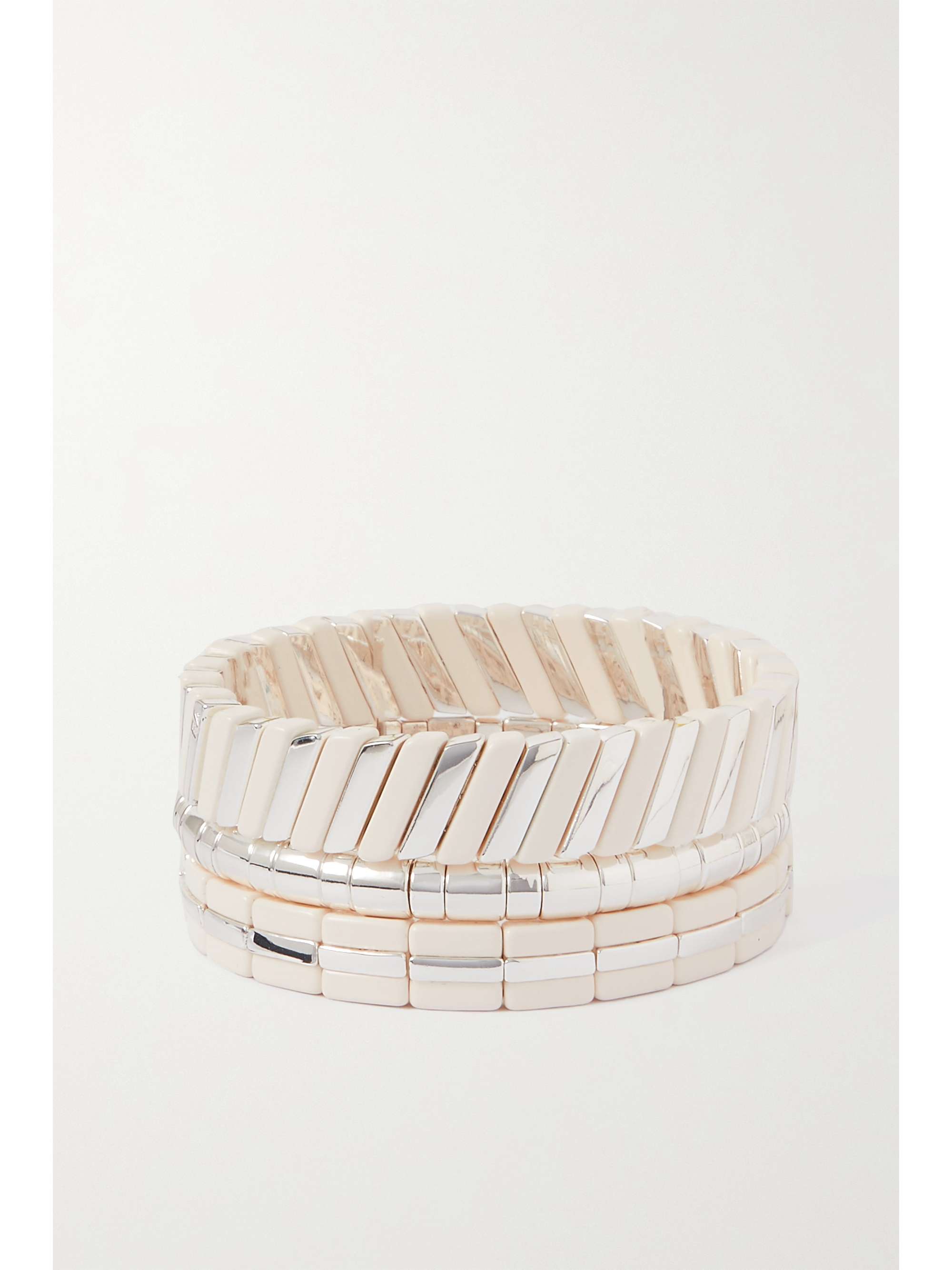 ROXANNE ASSOULIN The Softer Side set of three silver-tone and enamel bracelets