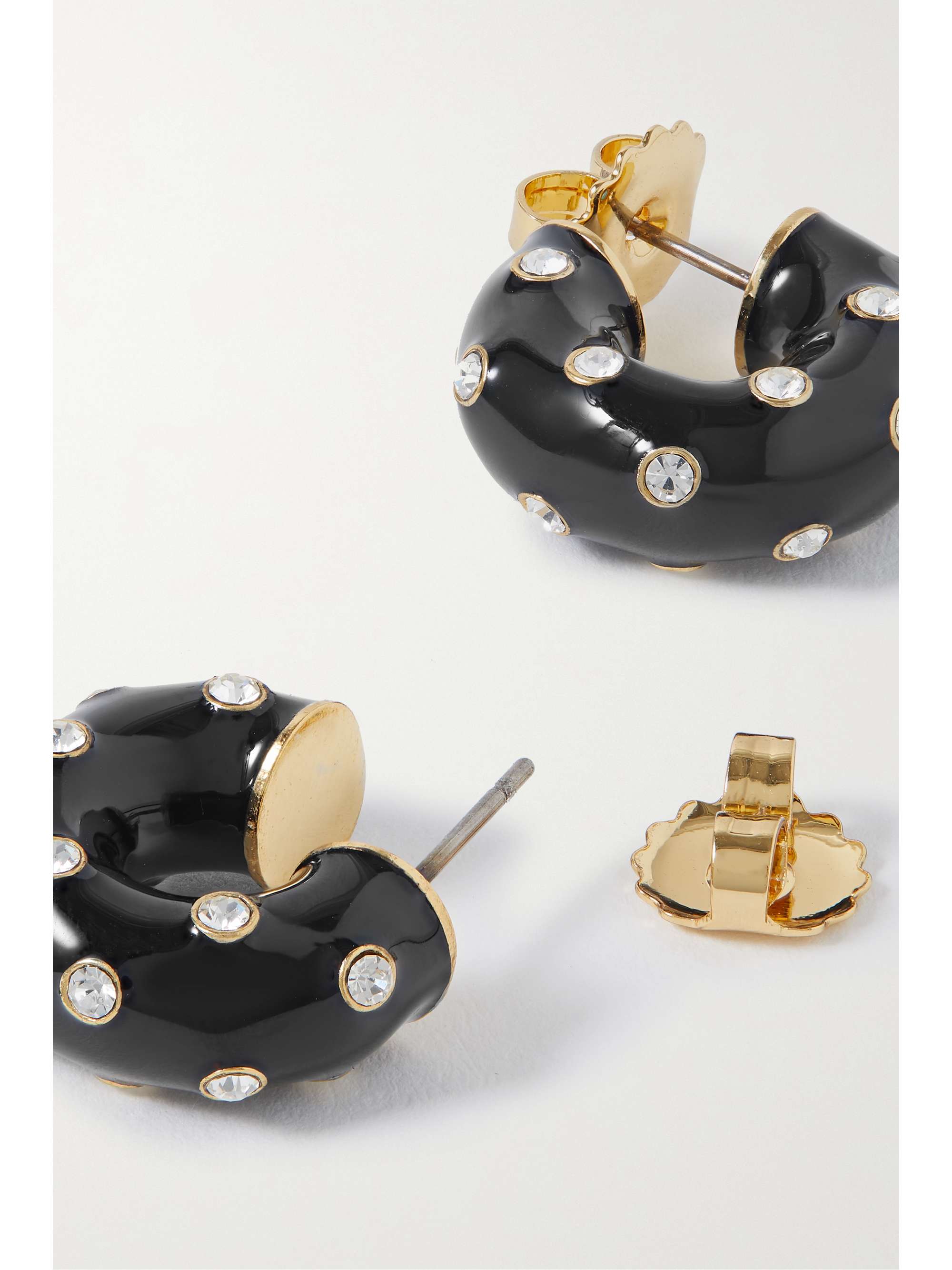 ROXANNE ASSOULIN Twinkle Twinkle gold-tone, enamel and cubic zirconia hoop earrings