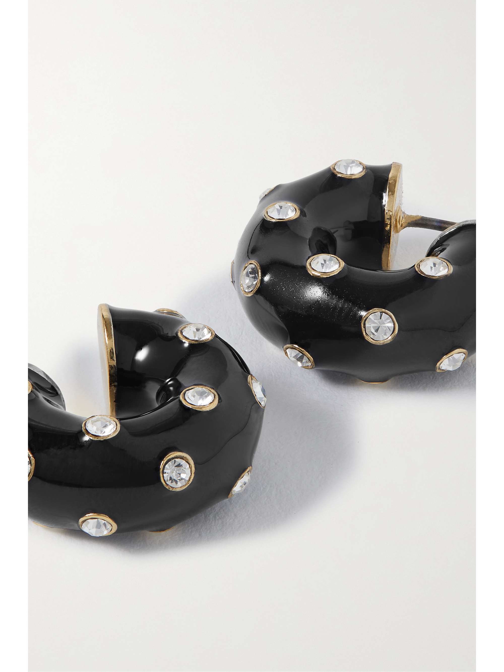ROXANNE ASSOULIN Twinkle Twinkle gold-tone, enamel and cubic zirconia hoop earrings