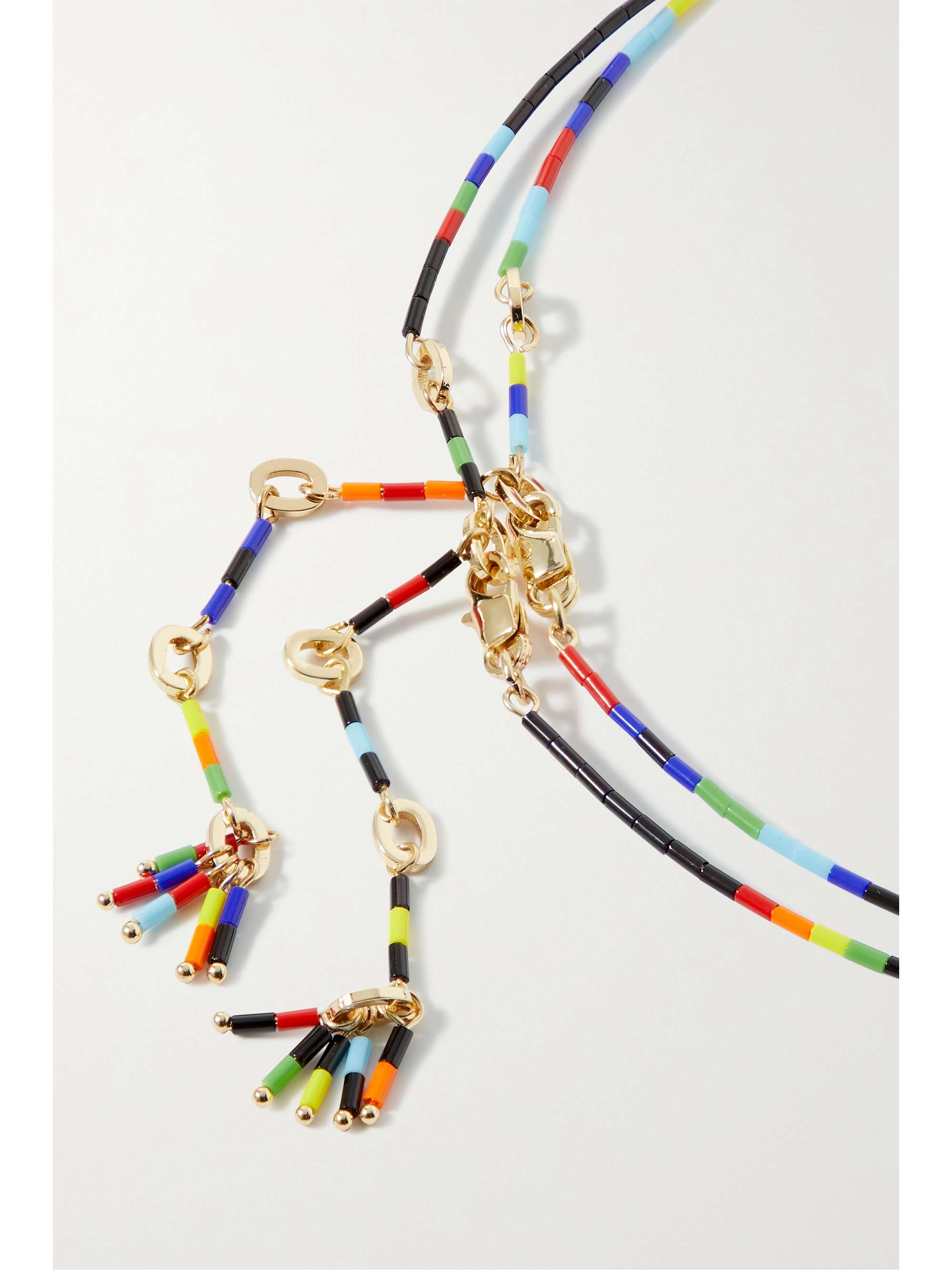 ROXANNE ASSOULIN All Choked Up set of two enamel and gold-tone chokers