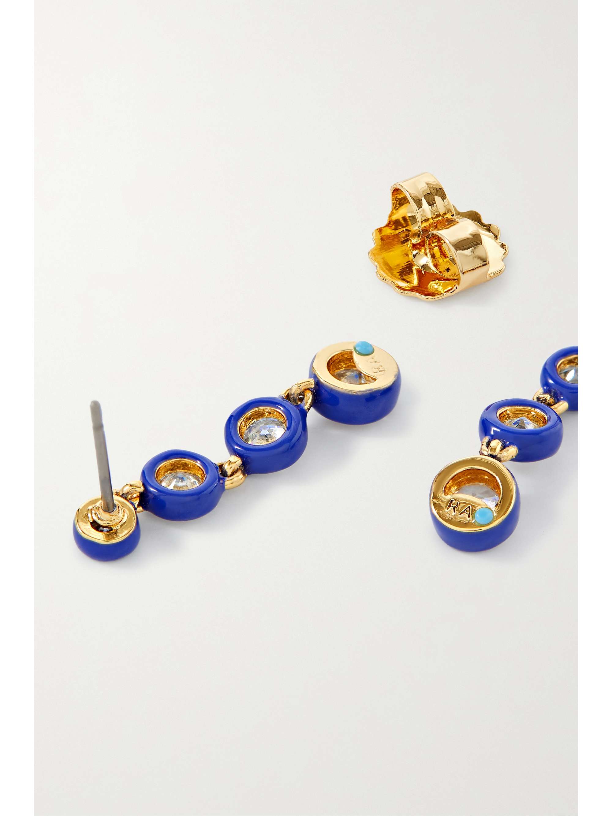 ROXANNE ASSOULIN Mini Splash Rain gold-tone enamel and crystal earrings